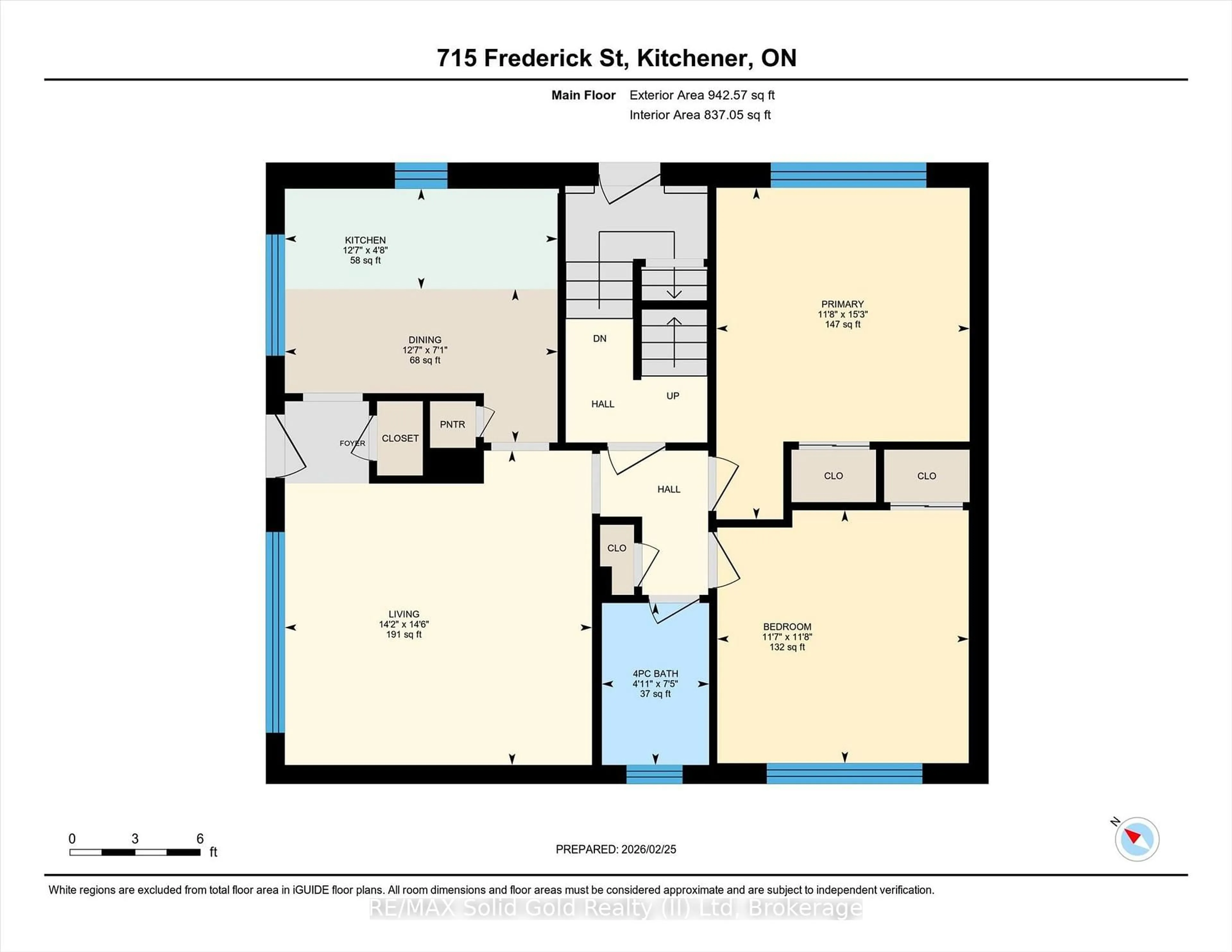 Floor plan for 715 Frederick St, Kitchener Ontario N2B 2B3
