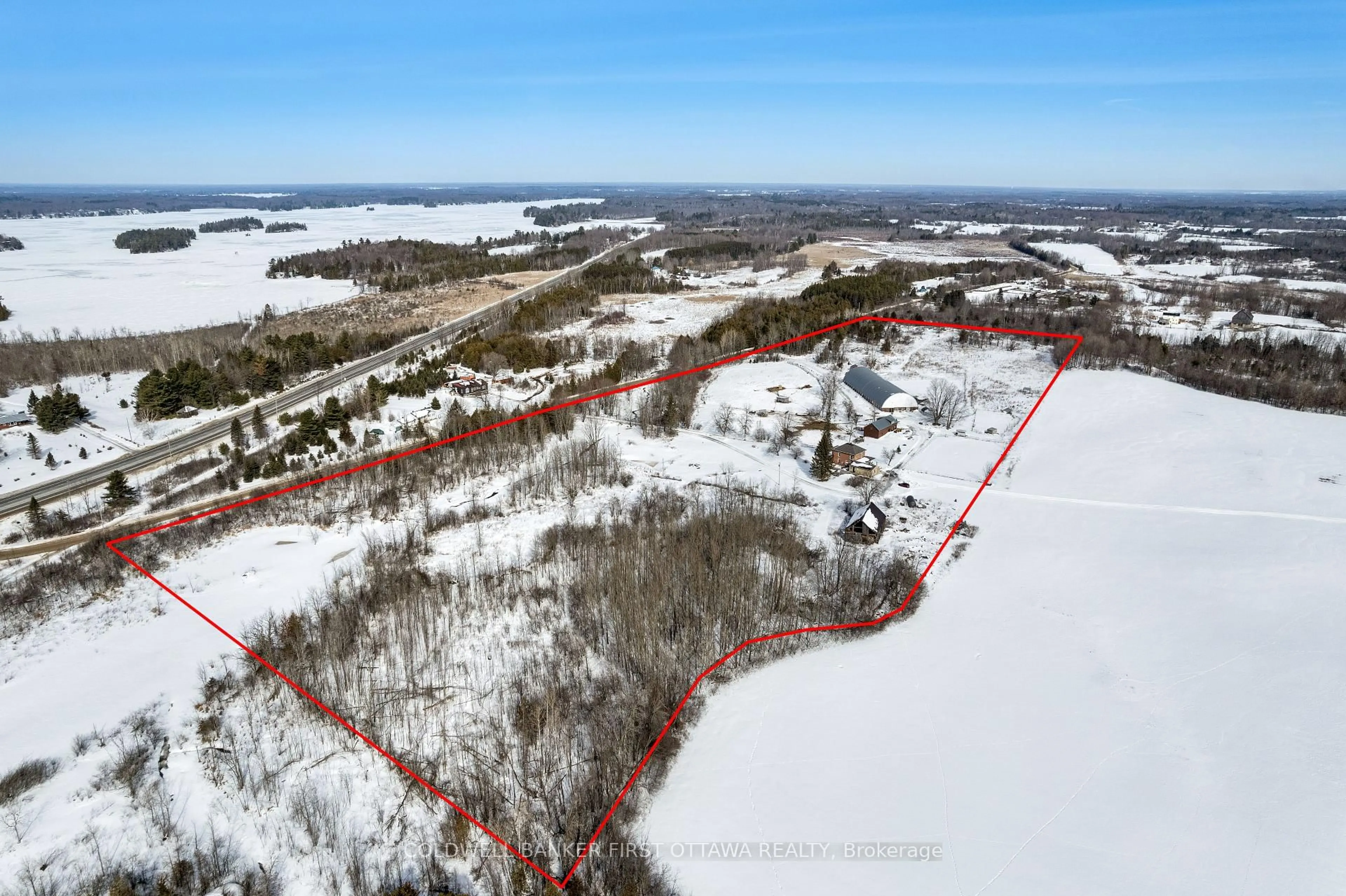 A pic from outside/outdoor area/front of a property/back of a property/a pic from drone, water/lake/river/ocean view for 3750 Bass Rd, Rideau Lakes Ontario K0G 1L0