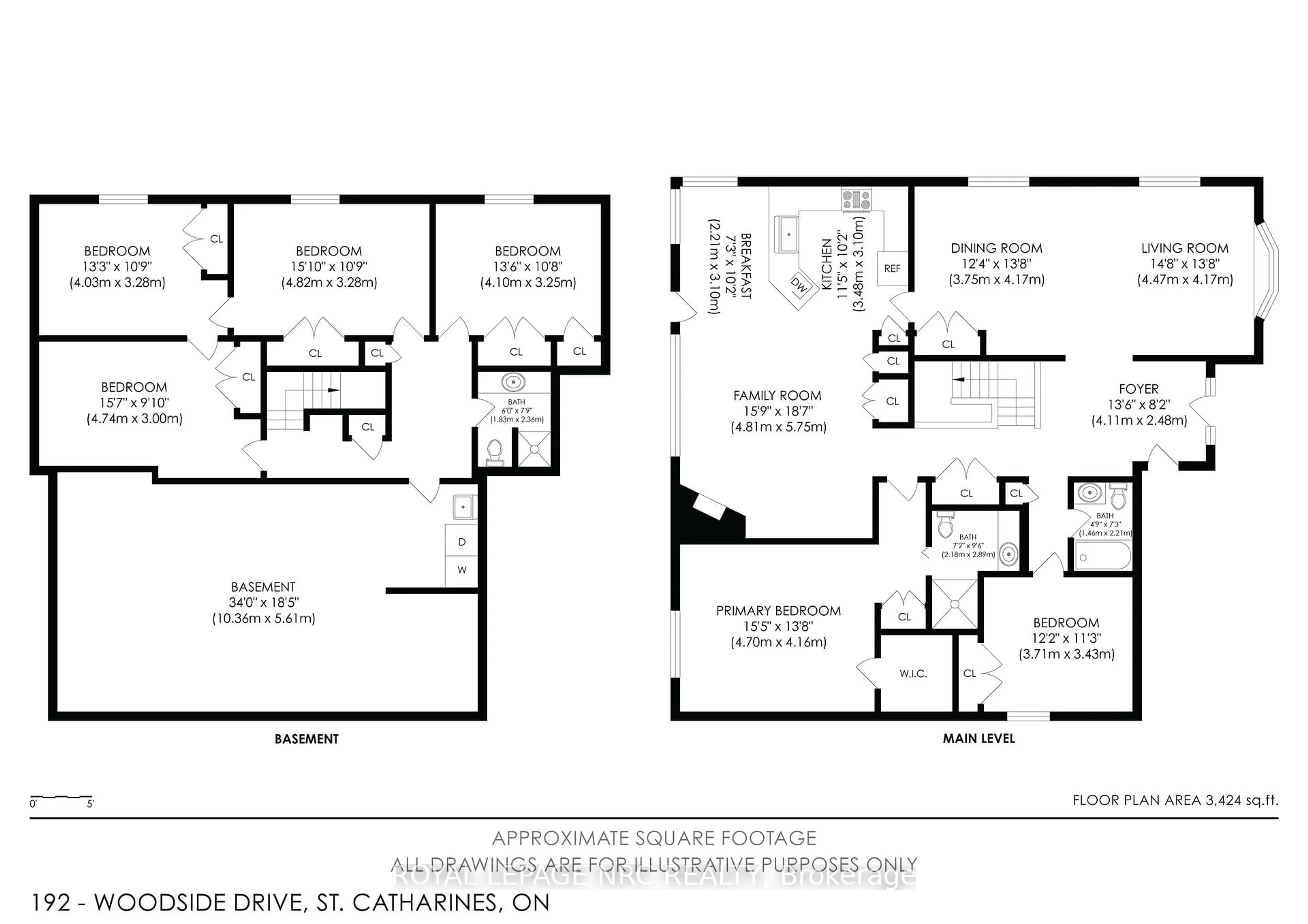Floor plan for 192 Woodside Dr, St. Catharines Ontario L2T 1X6