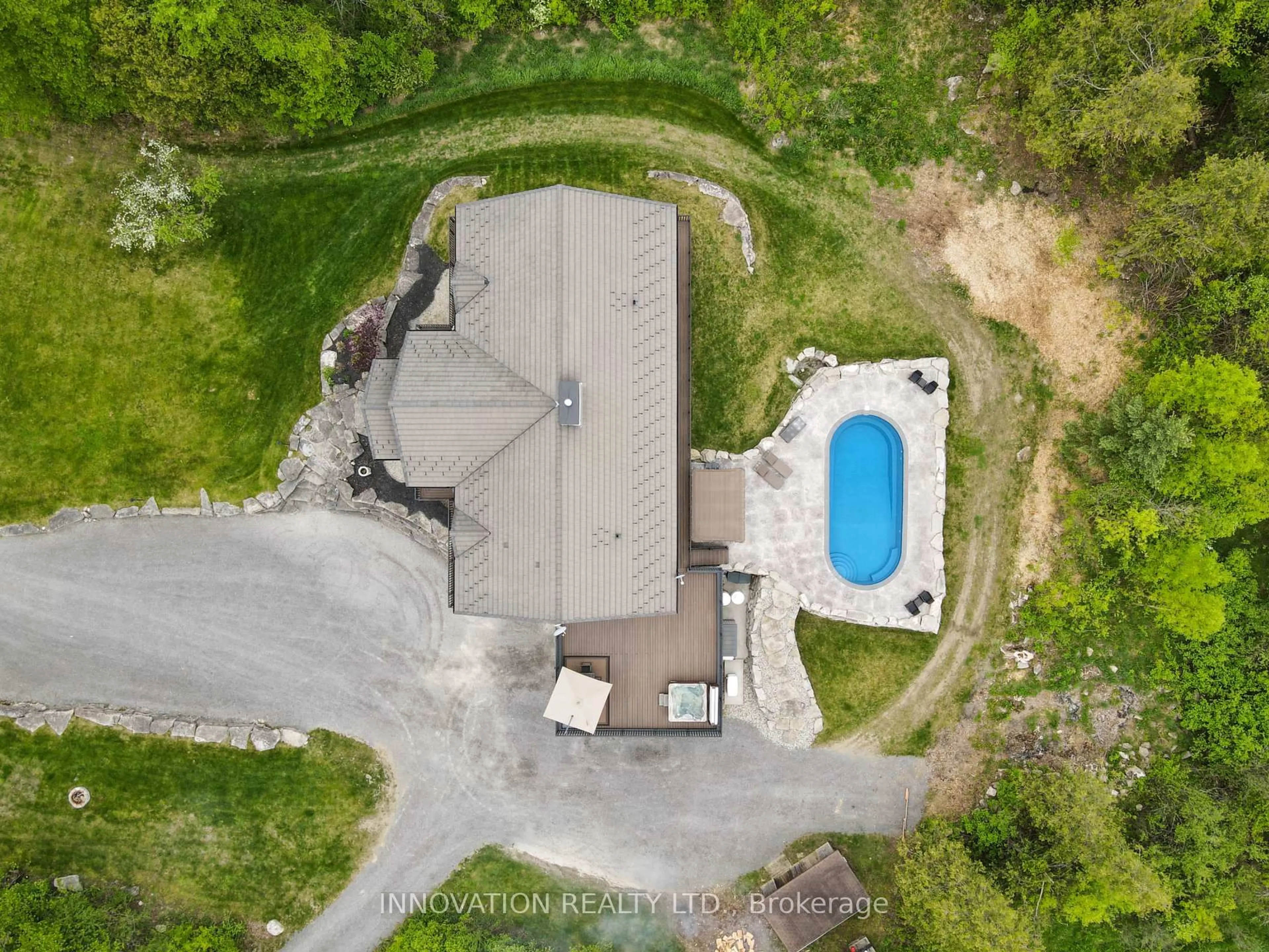 A pic from outside/outdoor area/front of a property/back of a property/a pic from drone, water/lake/river/ocean view for 255 Maclarens Sdrd, Ottawa Ontario K0A 3M0