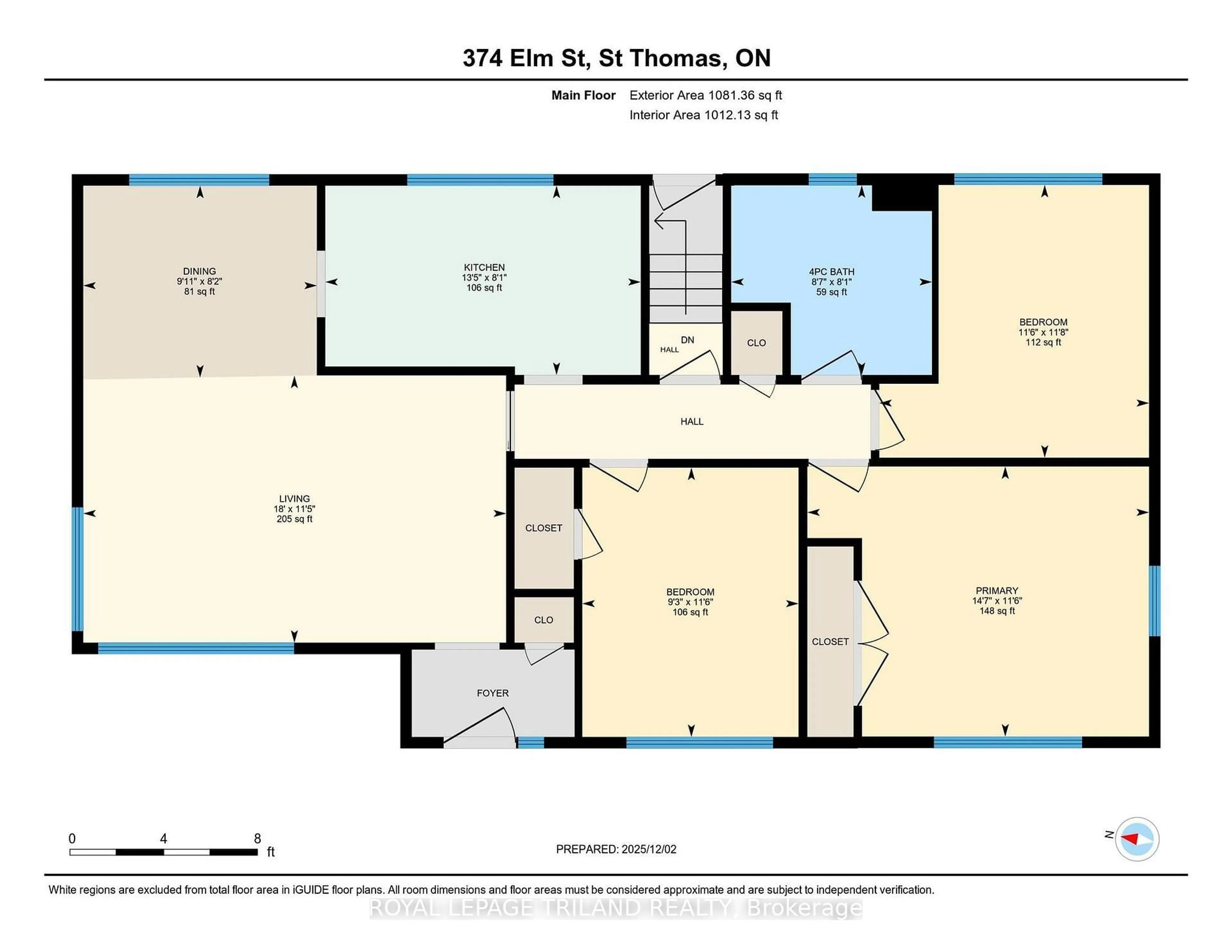 Floor plan for 374 ELM St, St. Thomas Ontario N5R 1K1