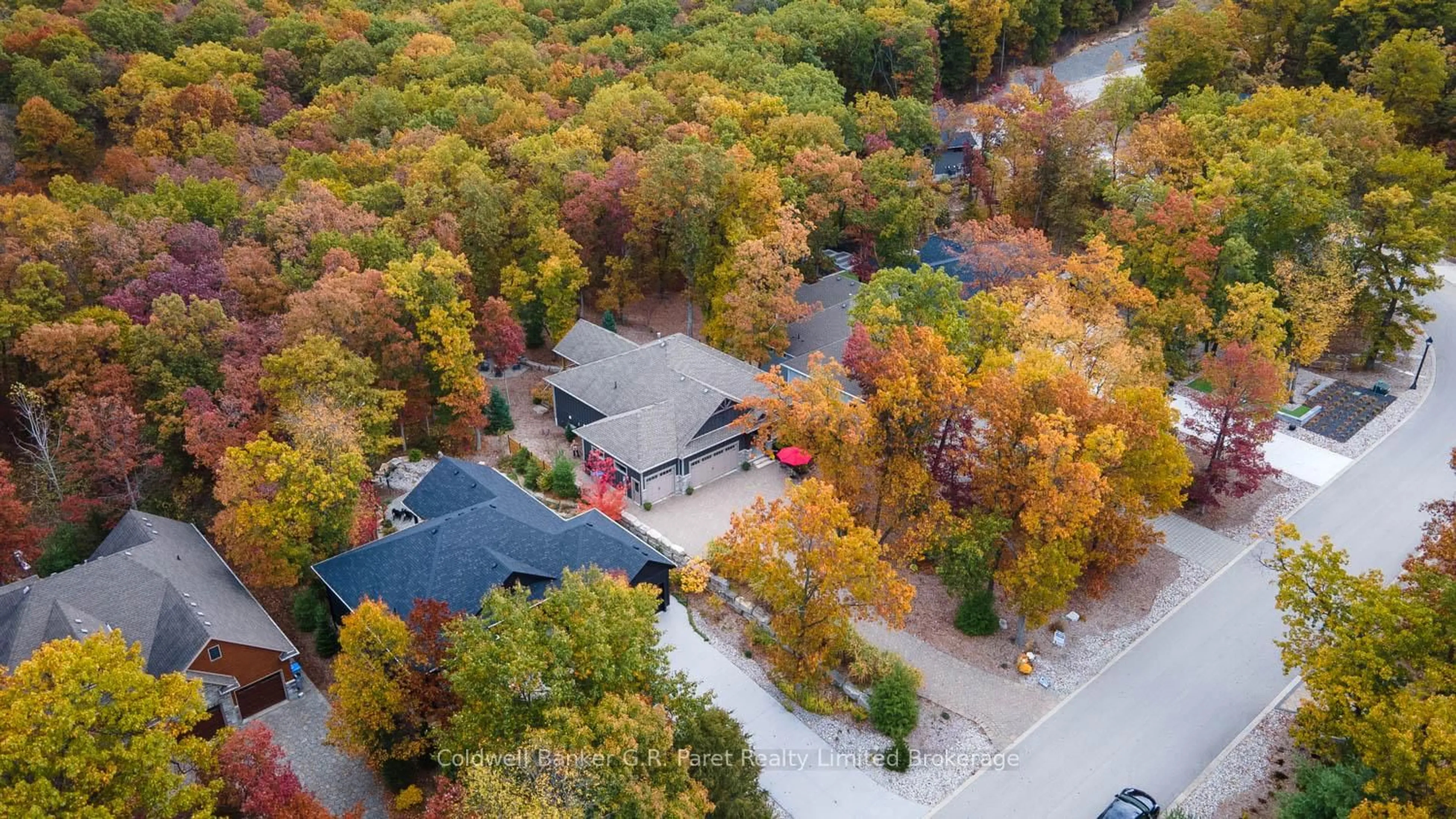 A pic from outside/outdoor area/front of a property/back of a property/a pic from drone, forest/trees view for 10151 Pinery Bluffs Rd, Lambton Shores Ontario N0M 1T0
