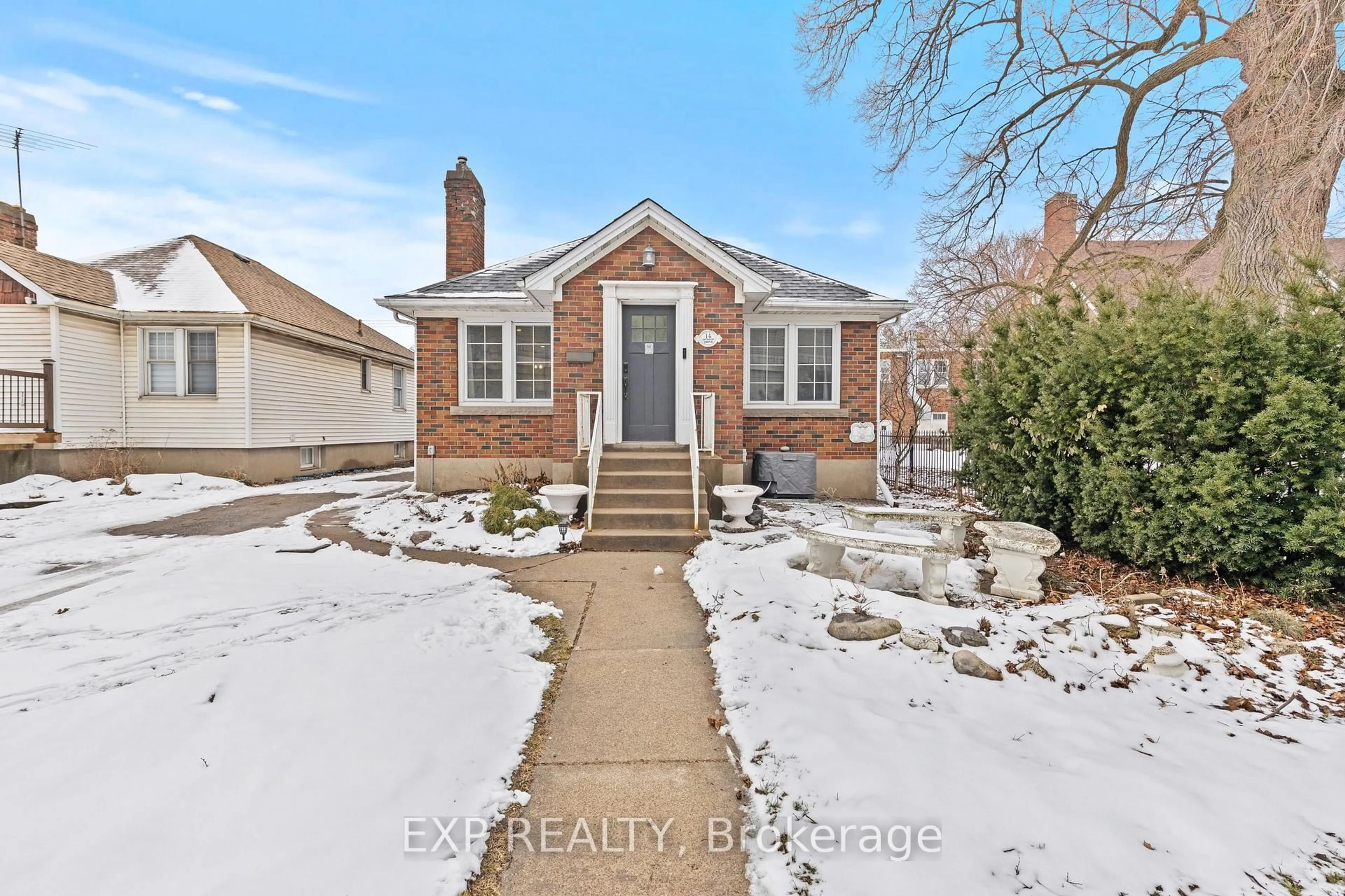 Home with brick exterior material, street for 14 Dunlop Dr, St. Catharines Ontario L2R 1A3