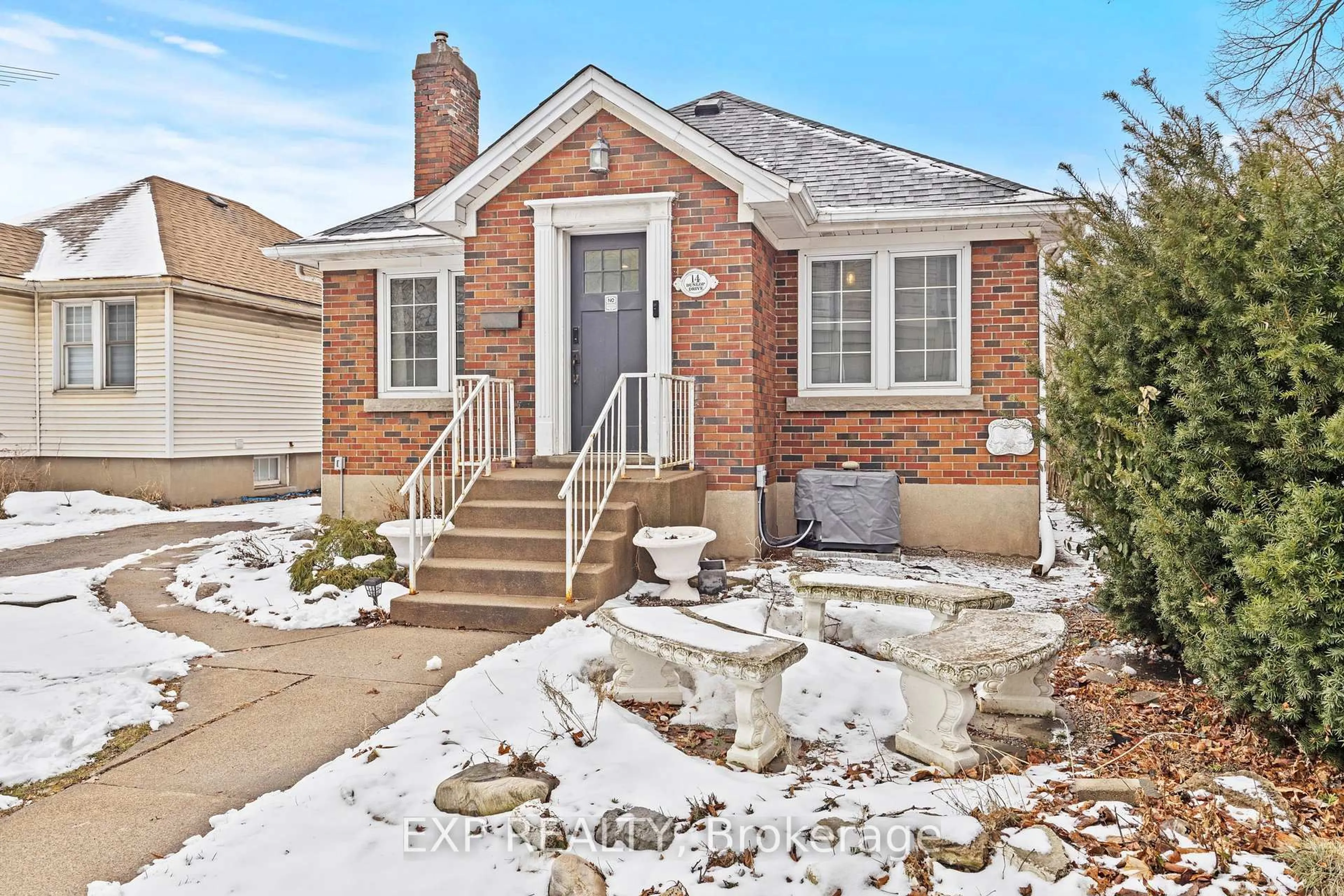 Home with brick exterior material, street for 14 Dunlop Dr, St. Catharines Ontario L2R 1A3