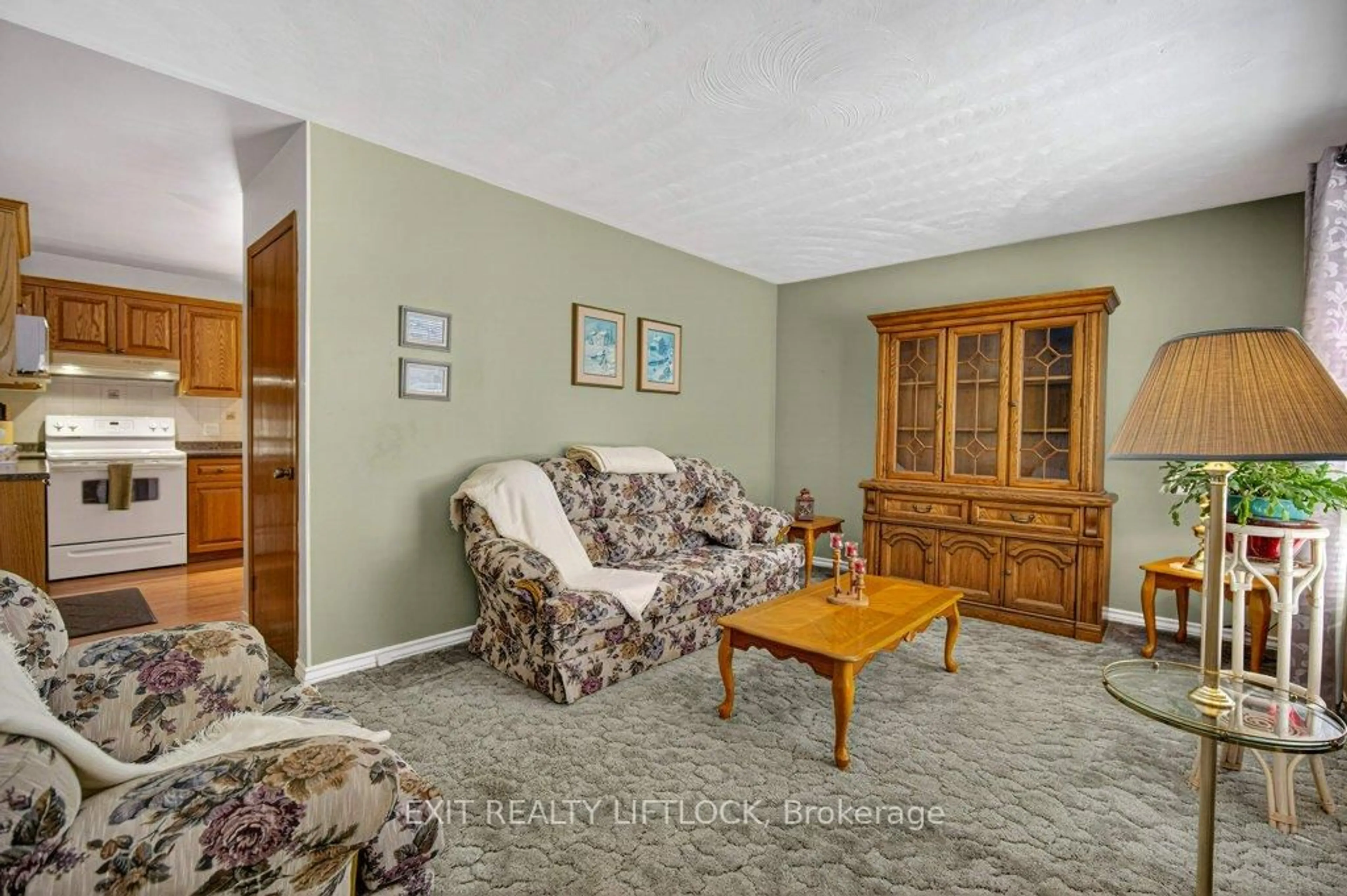 Living room with furniture, carpet floor for 845 Stocker Rd, Peterborough Ontario K9J 5T2