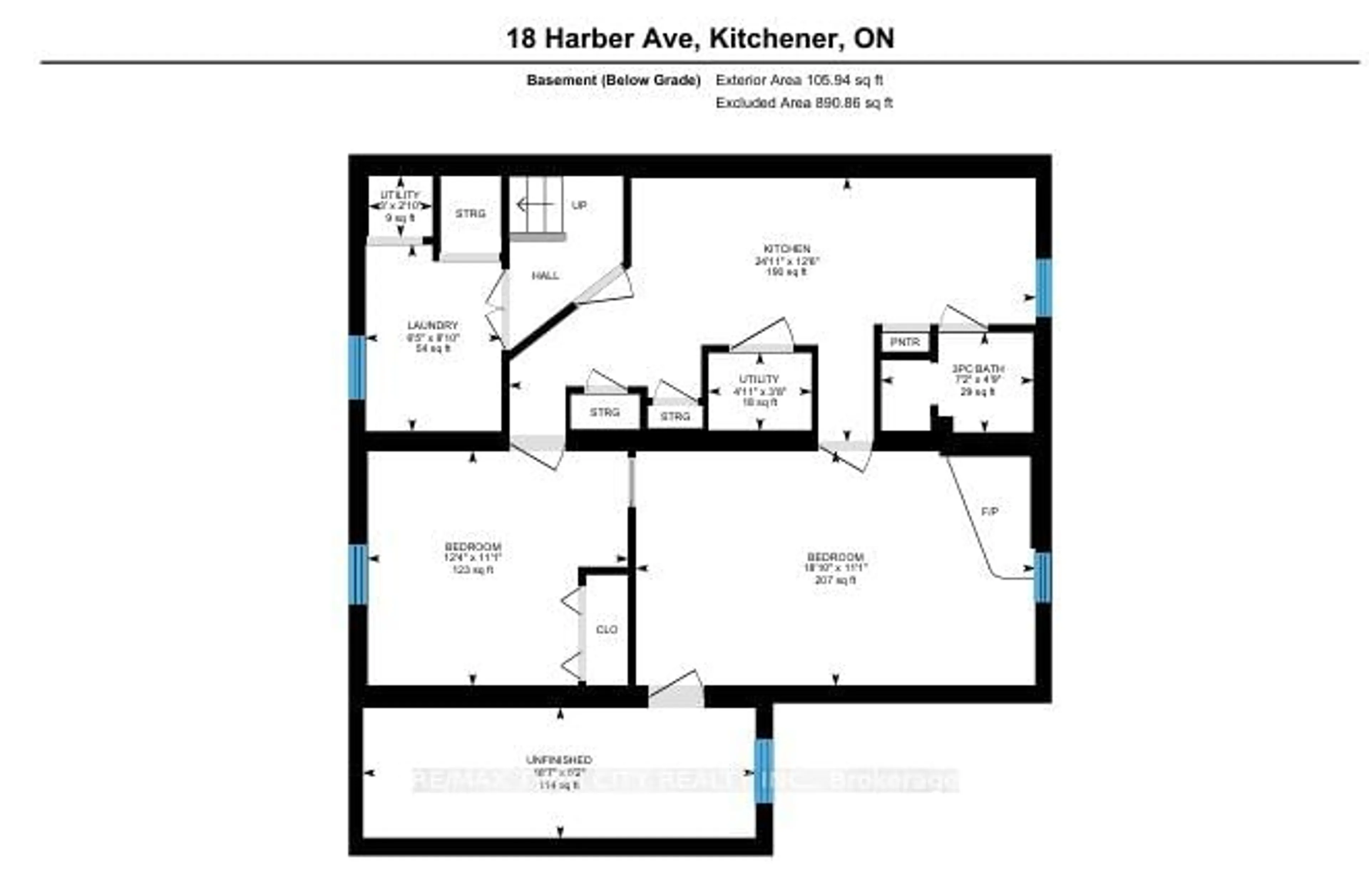 Floor plan for 18 Harber Ave, Kitchener Ontario N2C 1Y8