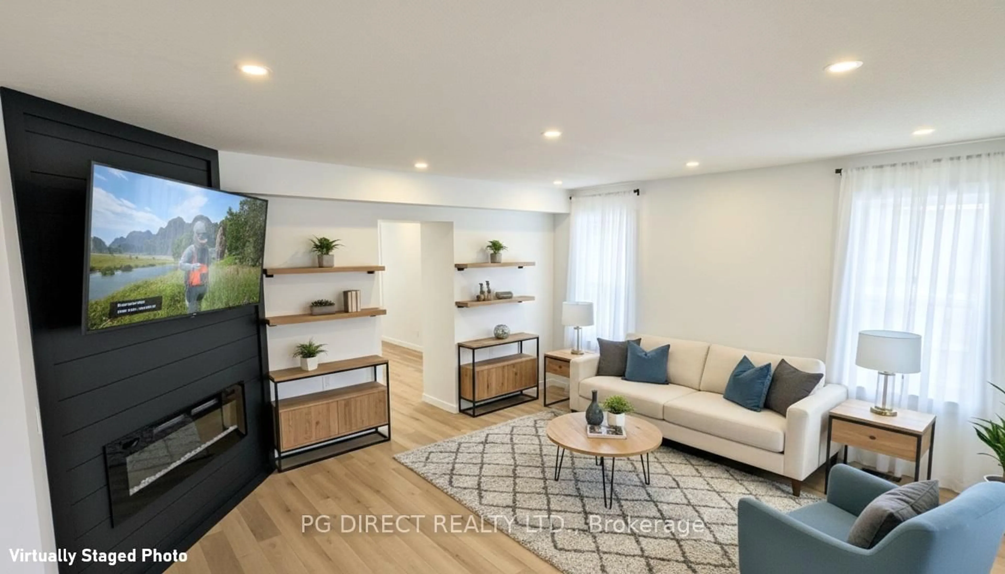 Living room with furniture, wood/laminate floor for 563 7th Ave, Hanover Ontario N4N 2J8