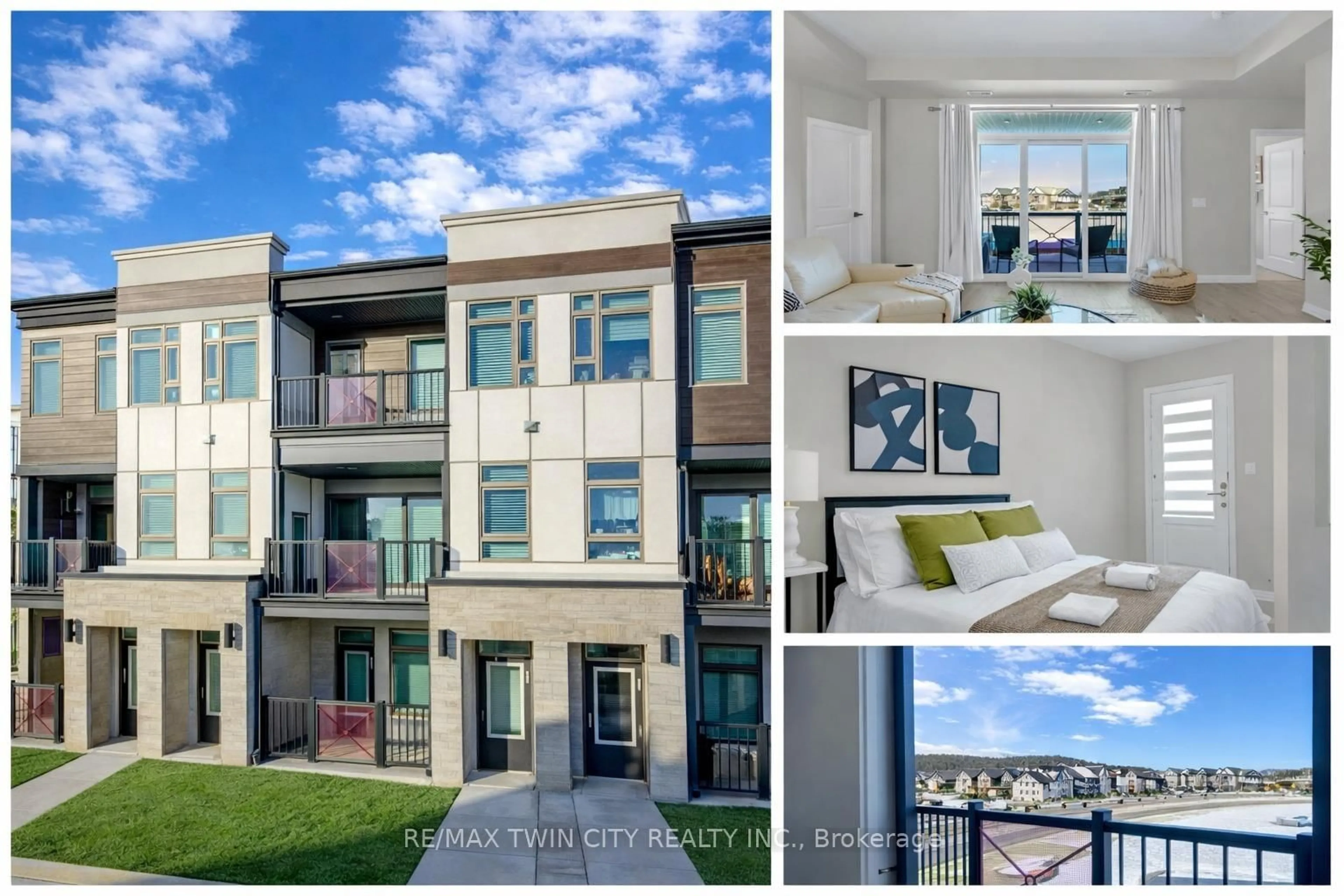 A pic from outside/outdoor area/front of a property/back of a property/a pic from drone, water/lake/river/ocean view for 155 Thomas Slee Dr #1F, Kitchener Ontario N2P 0J8