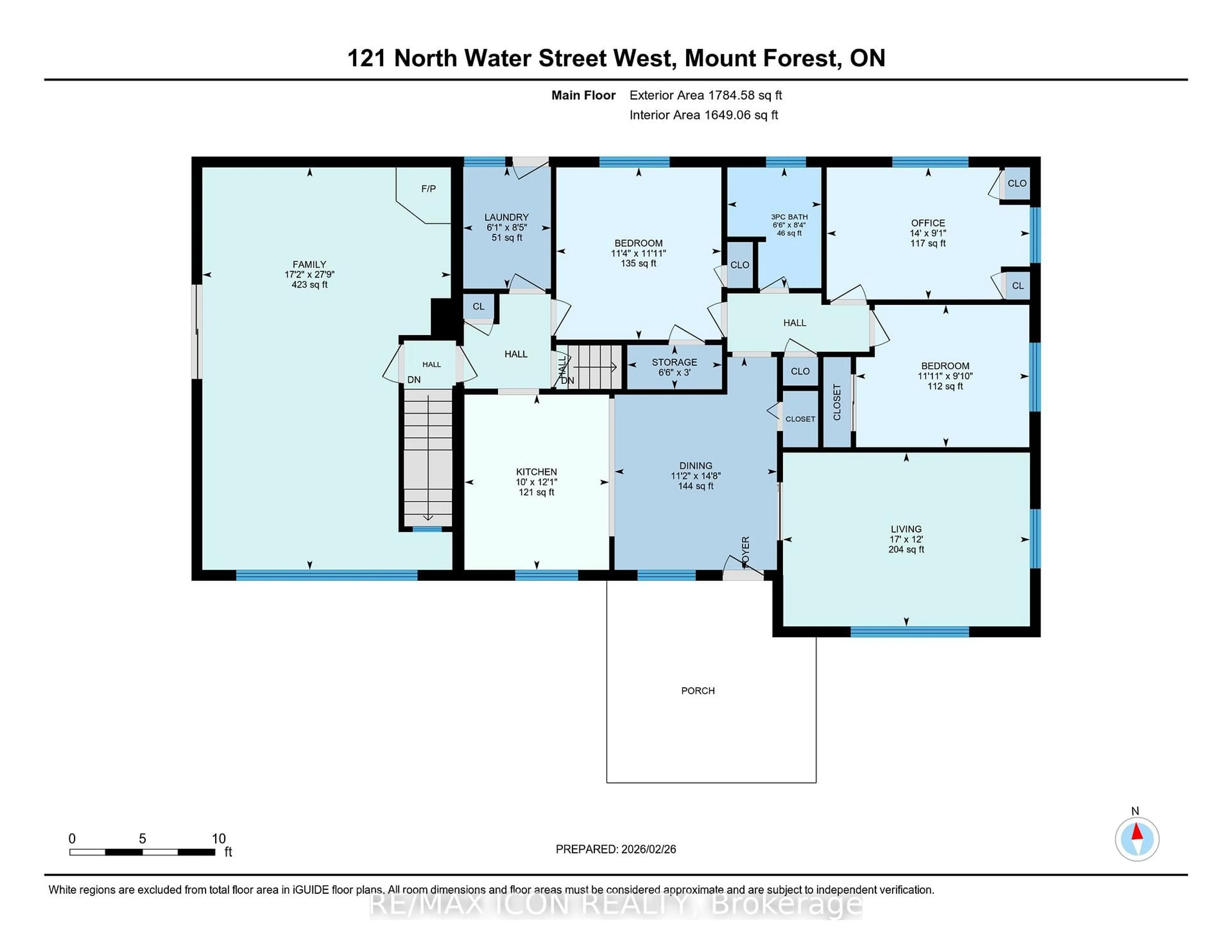 Floor plan for 121 North Water St, Wellington North Ontario N0G 2L3