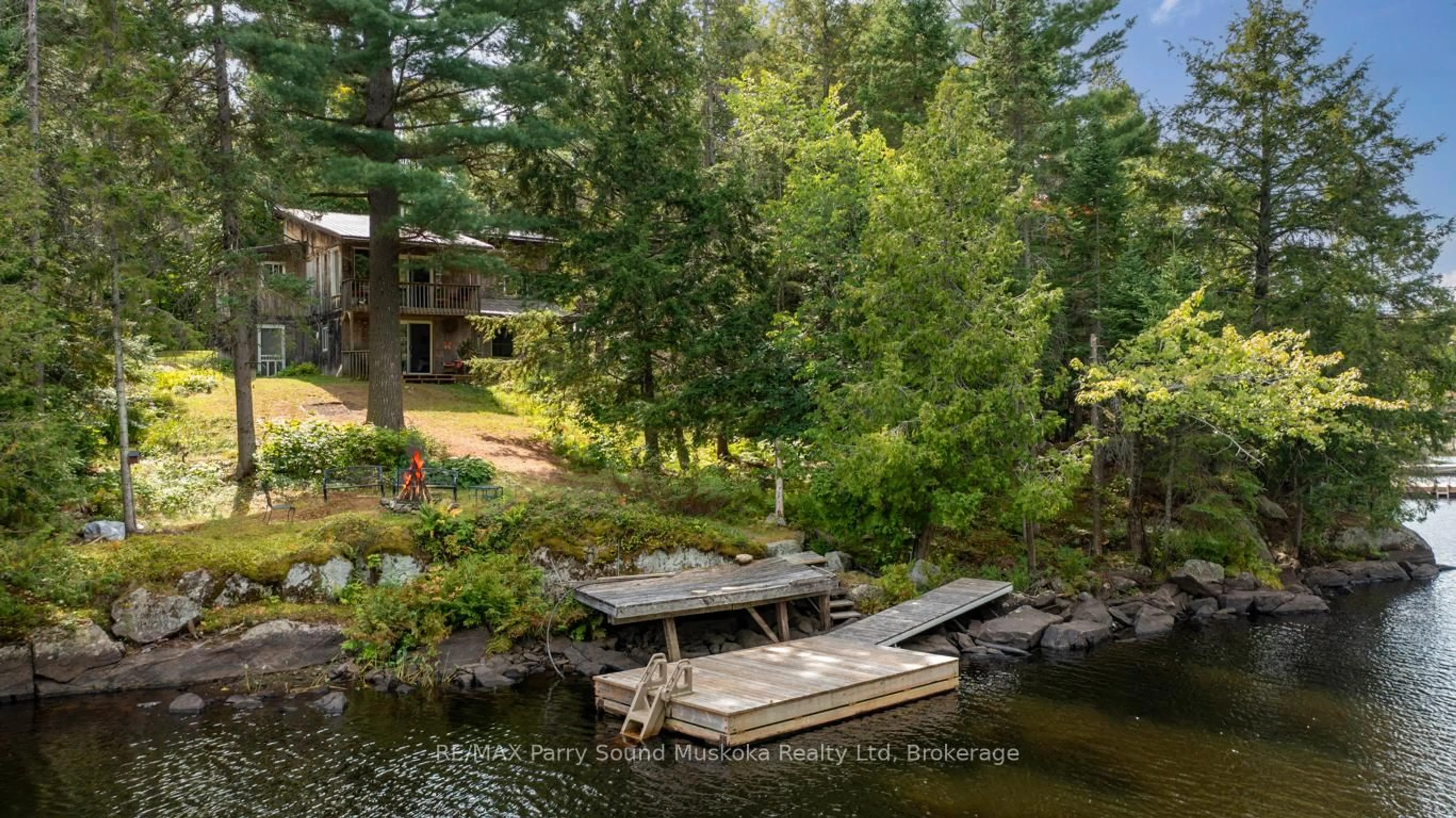 Patio, water/lake/river/ocean view for 252 Dunchurch Estates Rd, Whitestone Ontario P0A 1G0