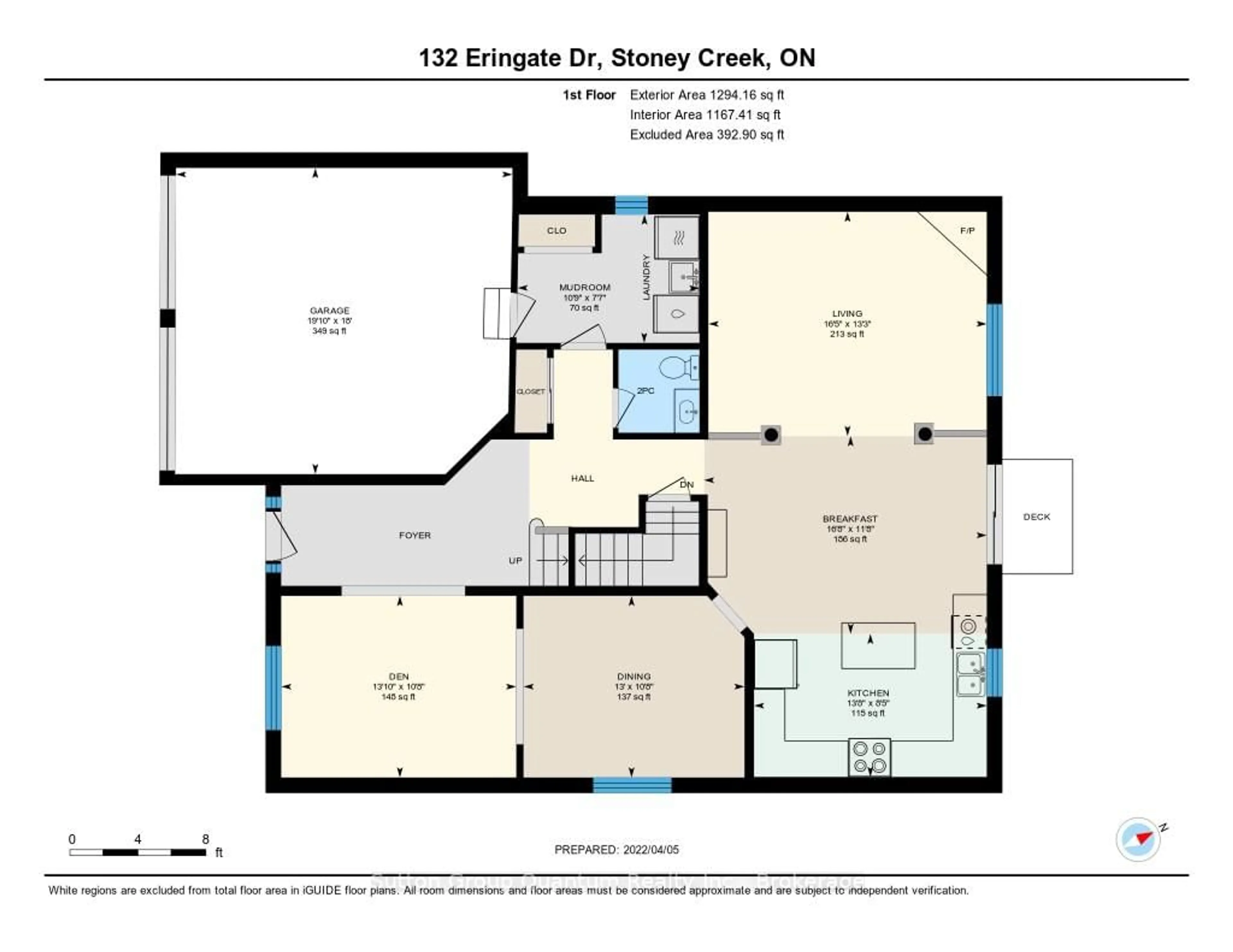 Floor plan for 132 Eringate Dr, Hamilton Ontario L8J 3Y8