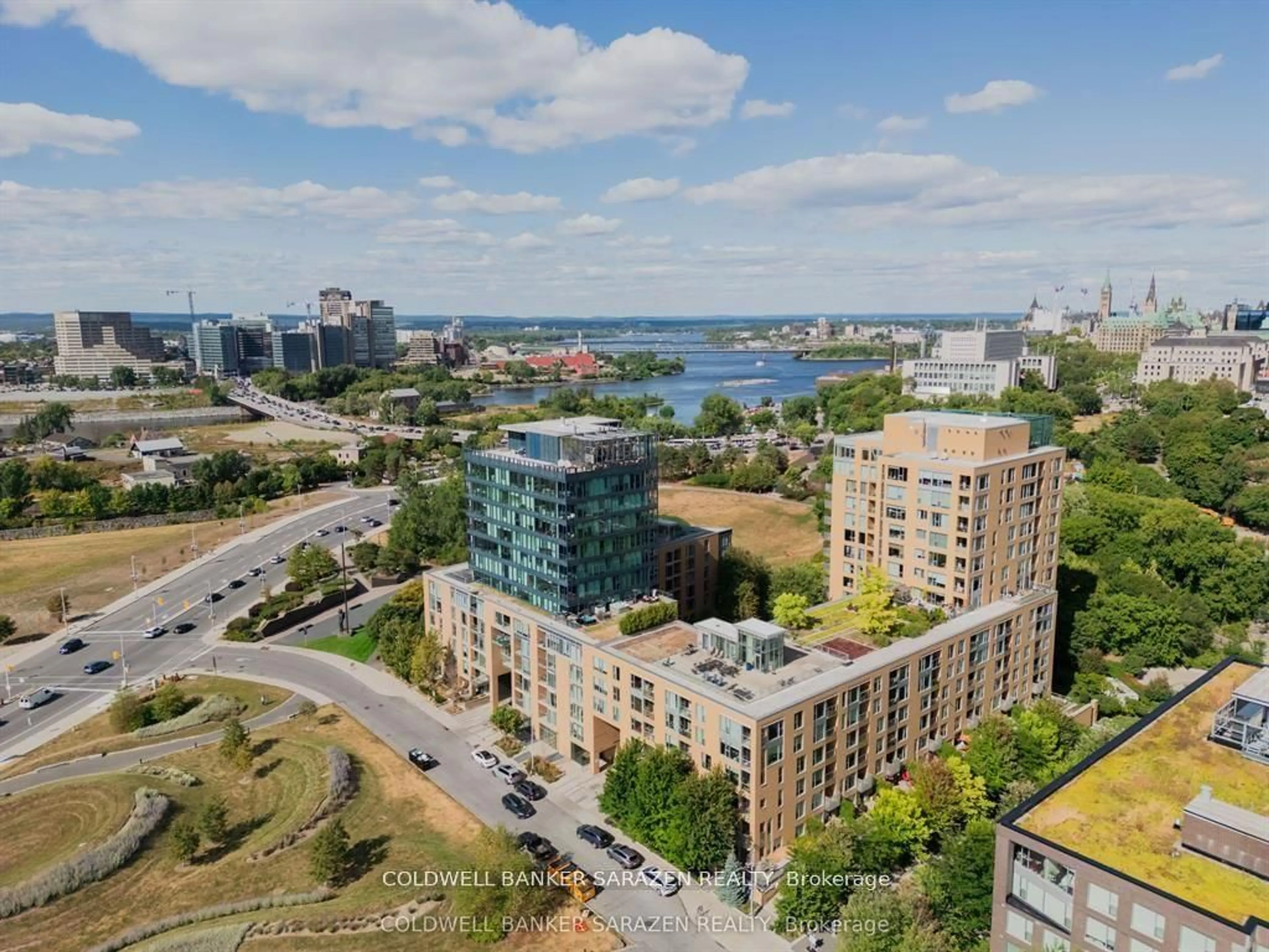A pic from outside/outdoor area/front of a property/back of a property/a pic from drone, city buildings view from balcony for 200 Lett St #509, Ottawa Ontario K1R 0A7