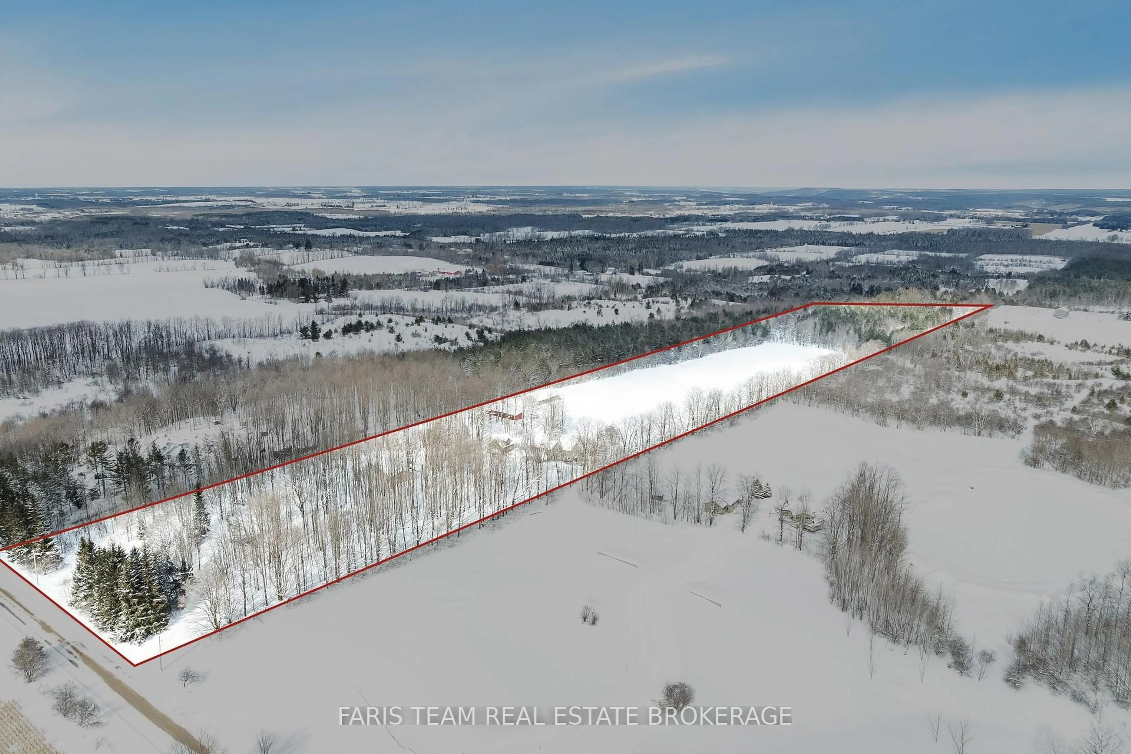 A pic from outside/outdoor area/front of a property/back of a property/a pic from drone, forest/trees view for 714329 Baseline Rd, Grey Highlands Ontario N0C 1E0