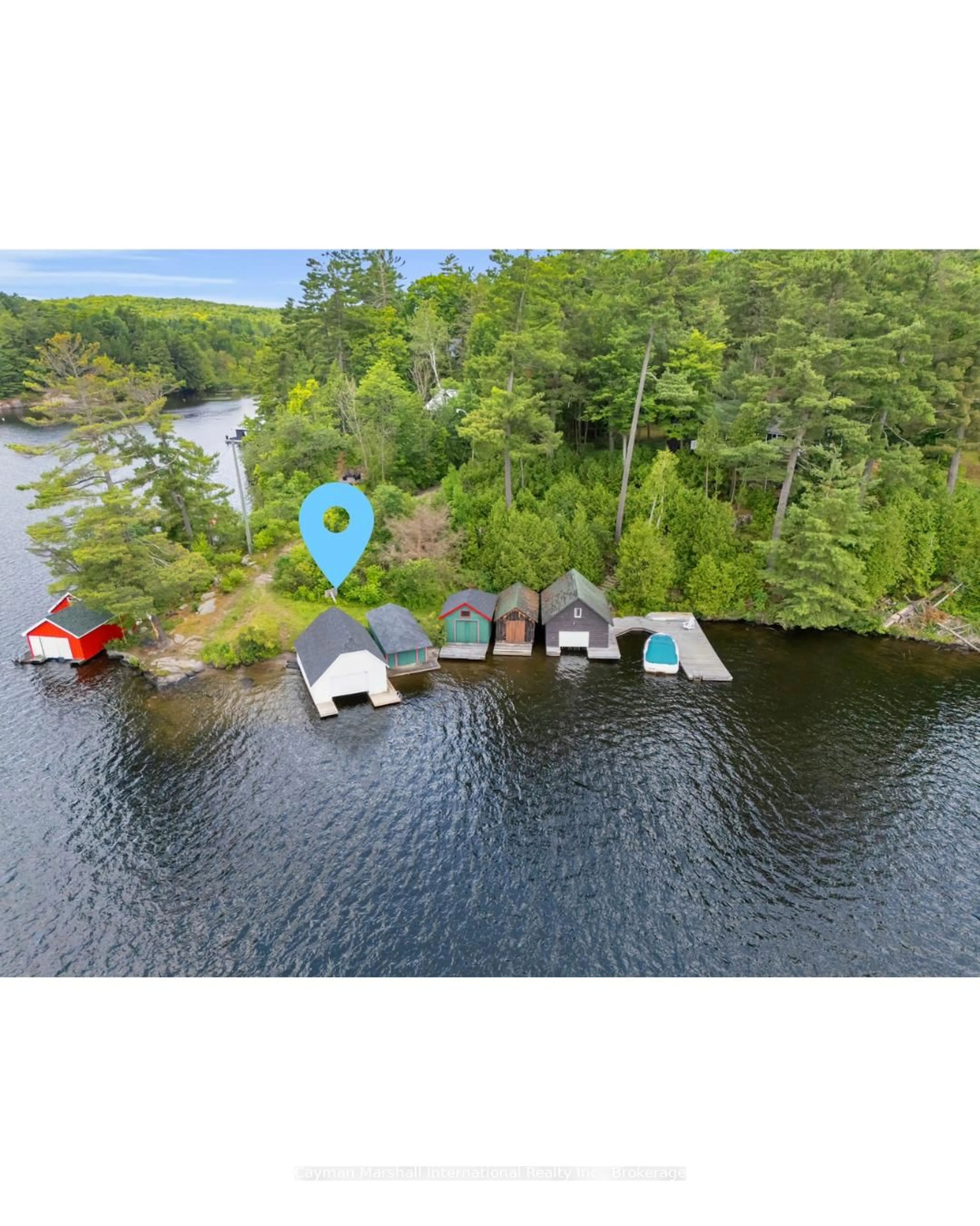 A pic from outside/outdoor area/front of a property/back of a property/a pic from drone, water/lake/river/ocean view for 15, 0, 26 Victoria & Ash St, Seguin Ontario P0C 1J0