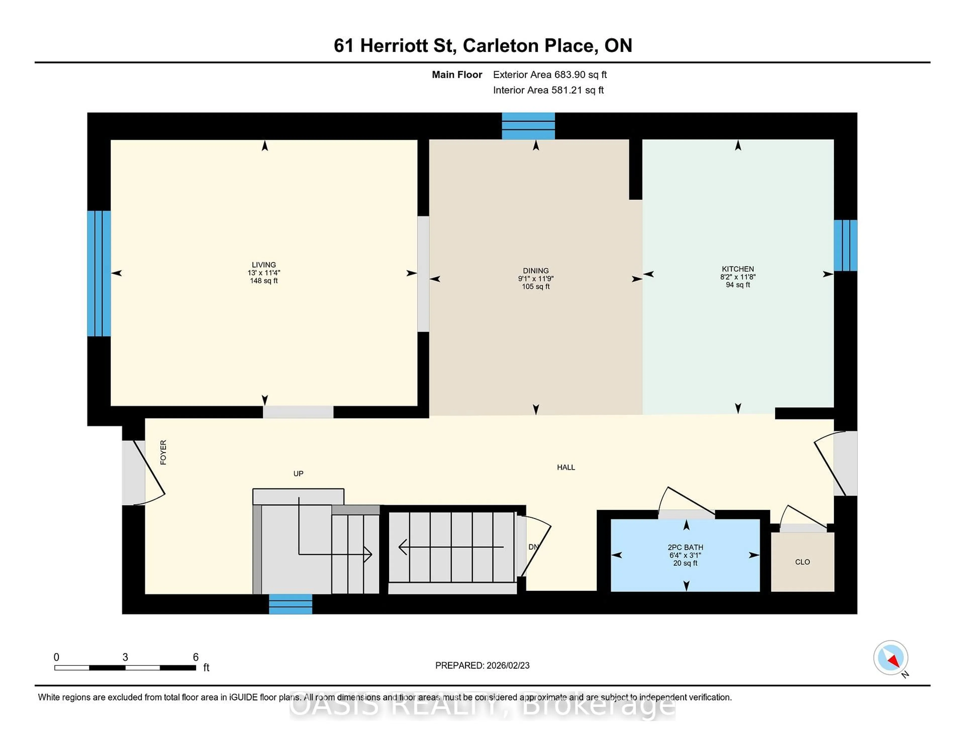 Floor plan for 61 Herriott St, Carleton Place Ontario K7C 2A6