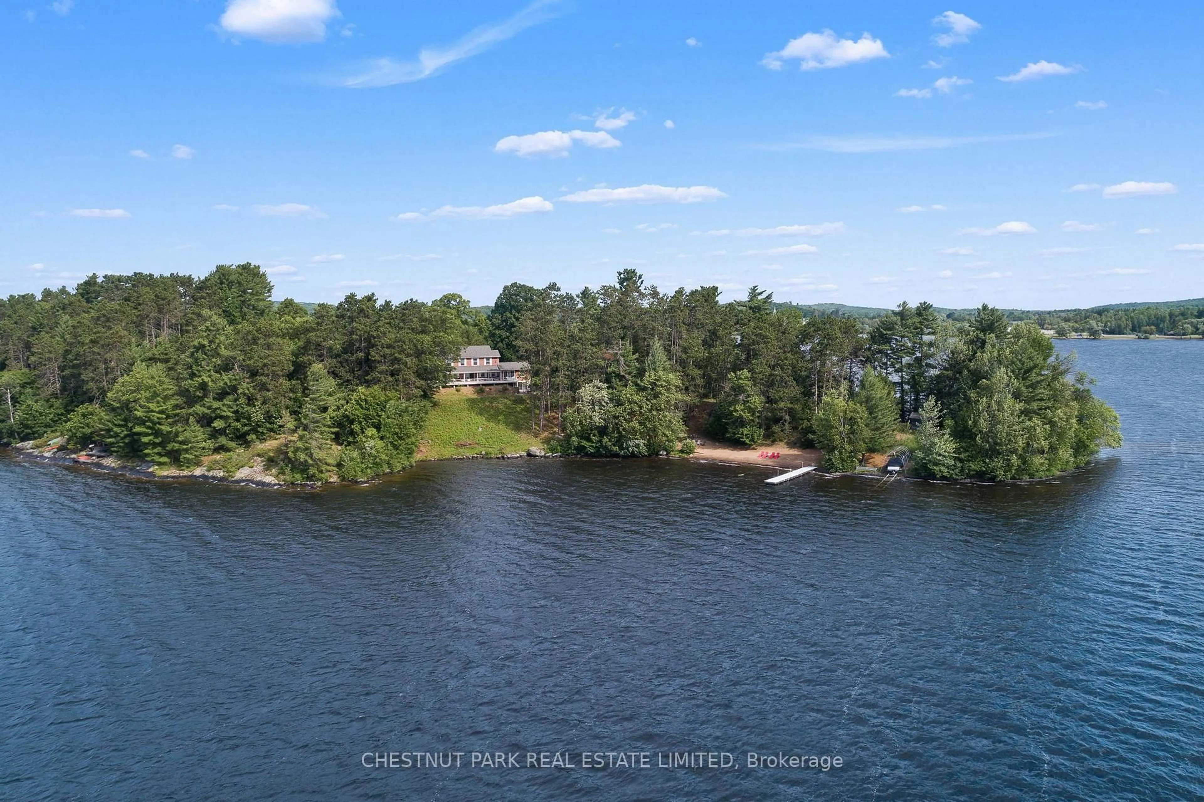 A pic from outside/outdoor area/front of a property/back of a property/a pic from drone, water/lake/river/ocean view for 318 Mask Island Dr, Barry's Bay Ontario K0J 1B0