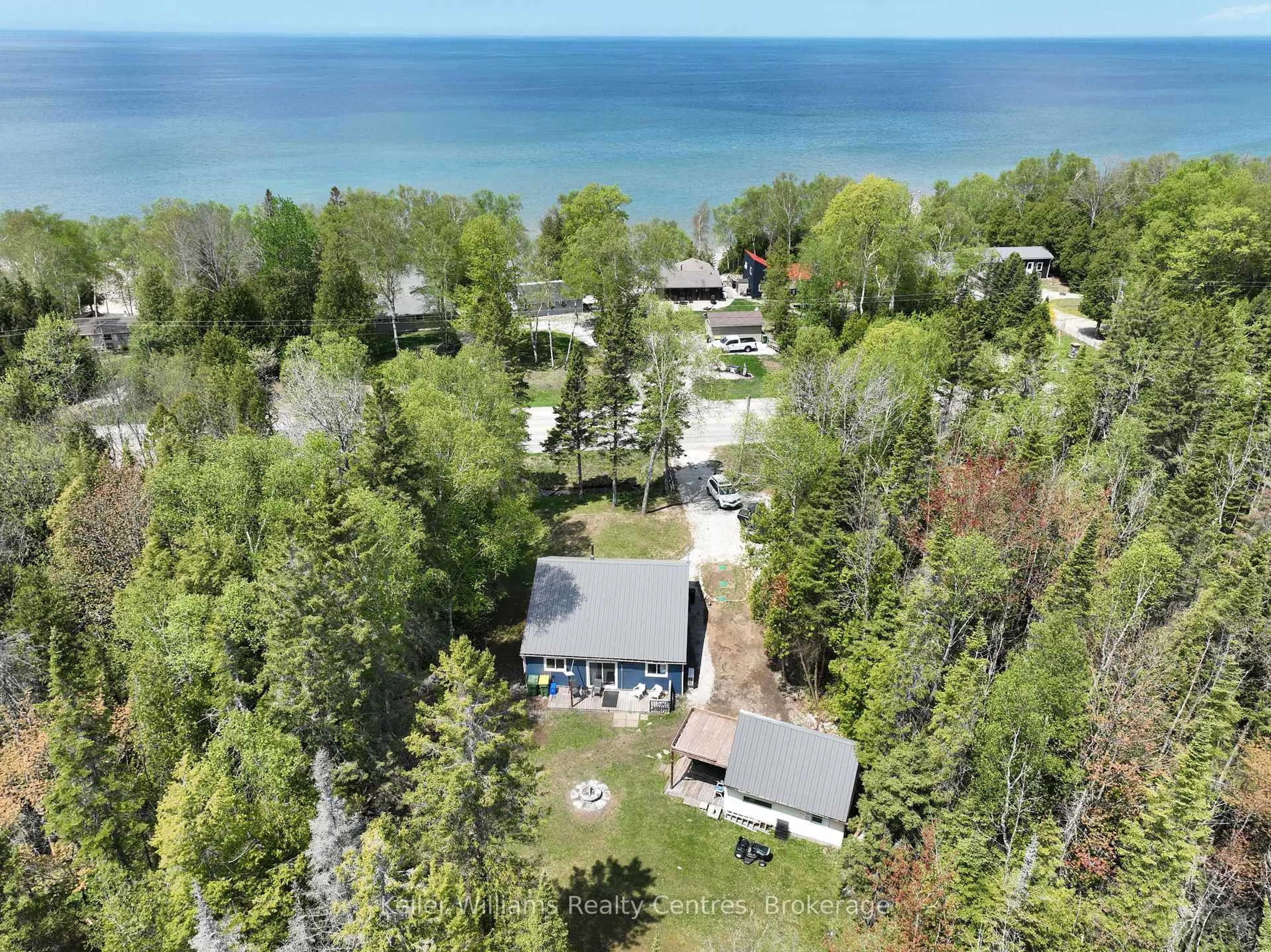 A pic from outside/outdoor area/front of a property/back of a property/a pic from drone, water/lake/river/ocean view for 760 Bruce RD 13 Rd, Native Leased Lands Ontario N0H 2L0
