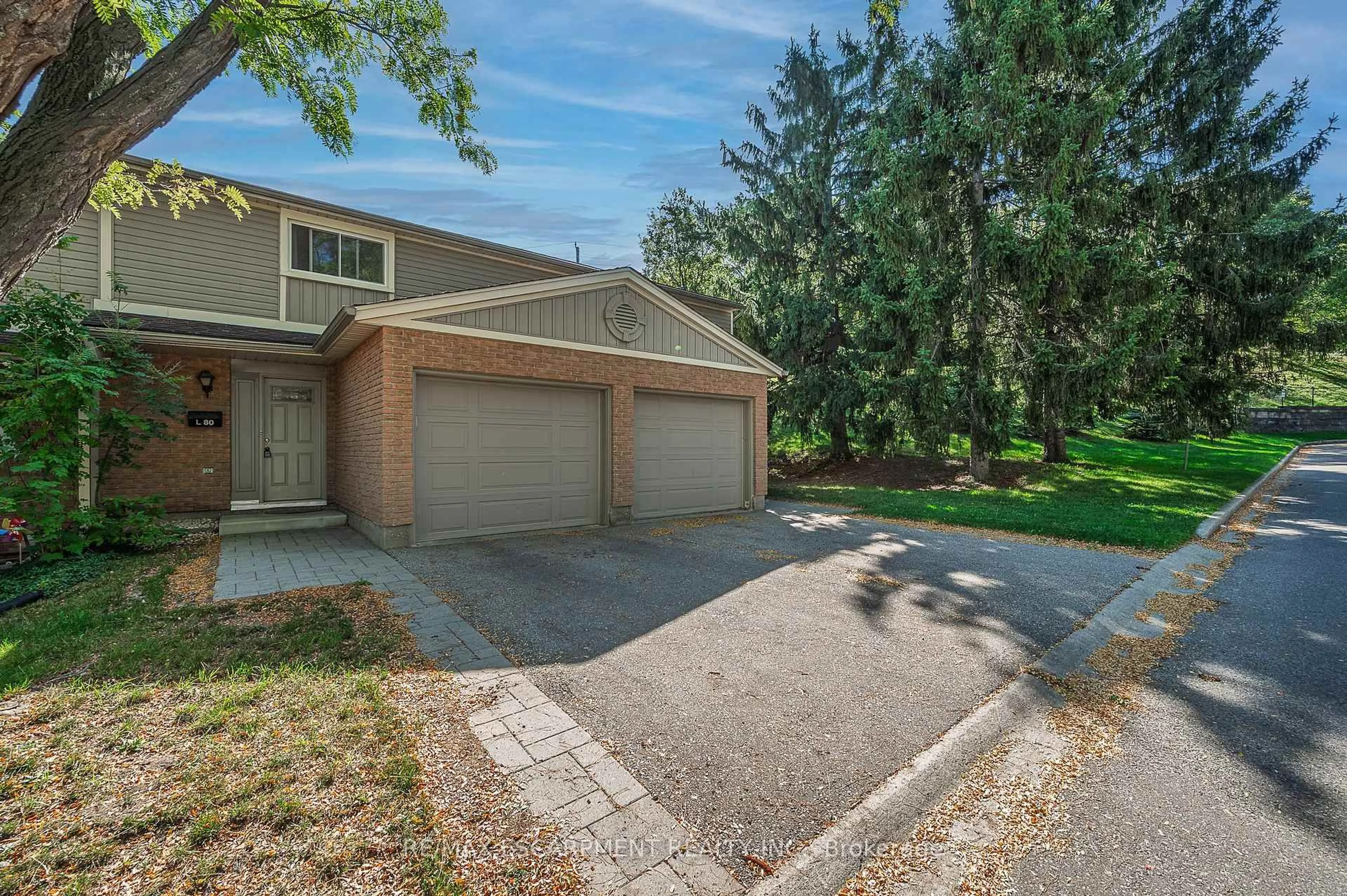 A pic from outside/outdoor area/front of a property/back of a property/a pic from drone, street for 223 Pioneer Dr #L80, Kitchener Ontario N2P 1L9