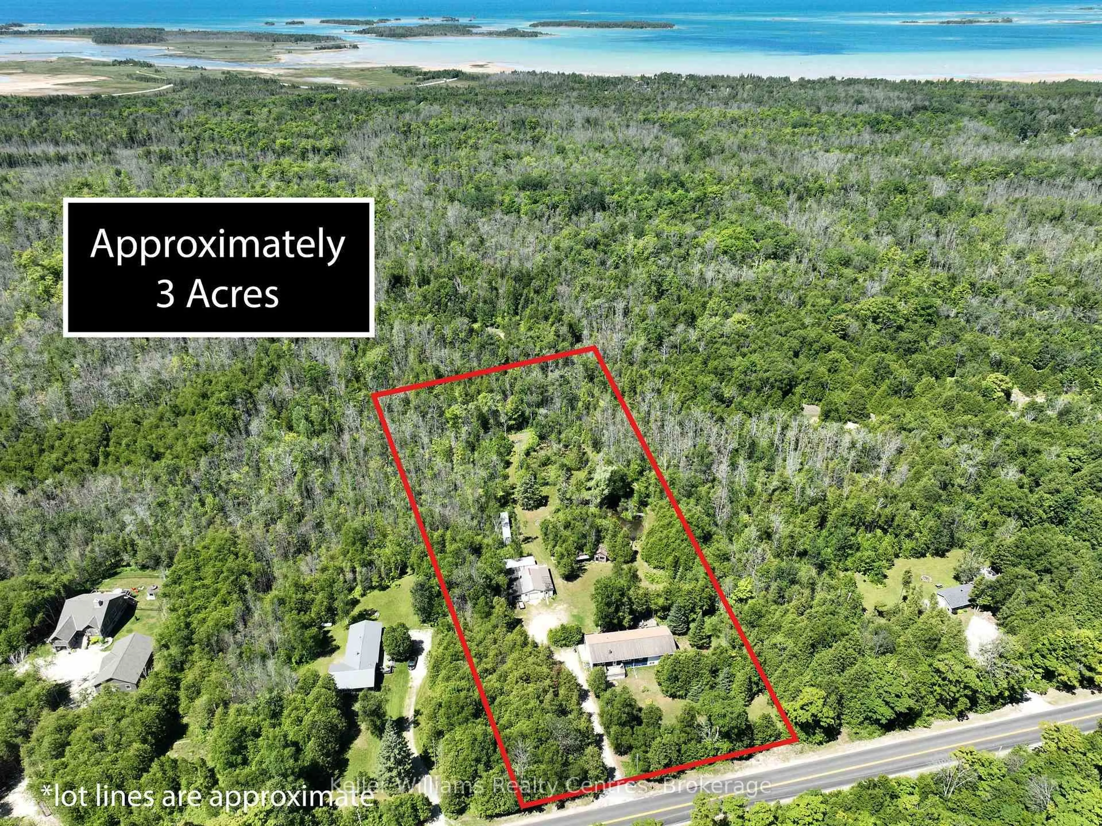 A pic from outside/outdoor area/front of a property/back of a property/a pic from drone, forest/trees view for 172 BRYANT St, South Bruce Peninsula Ontario N0H 2T0