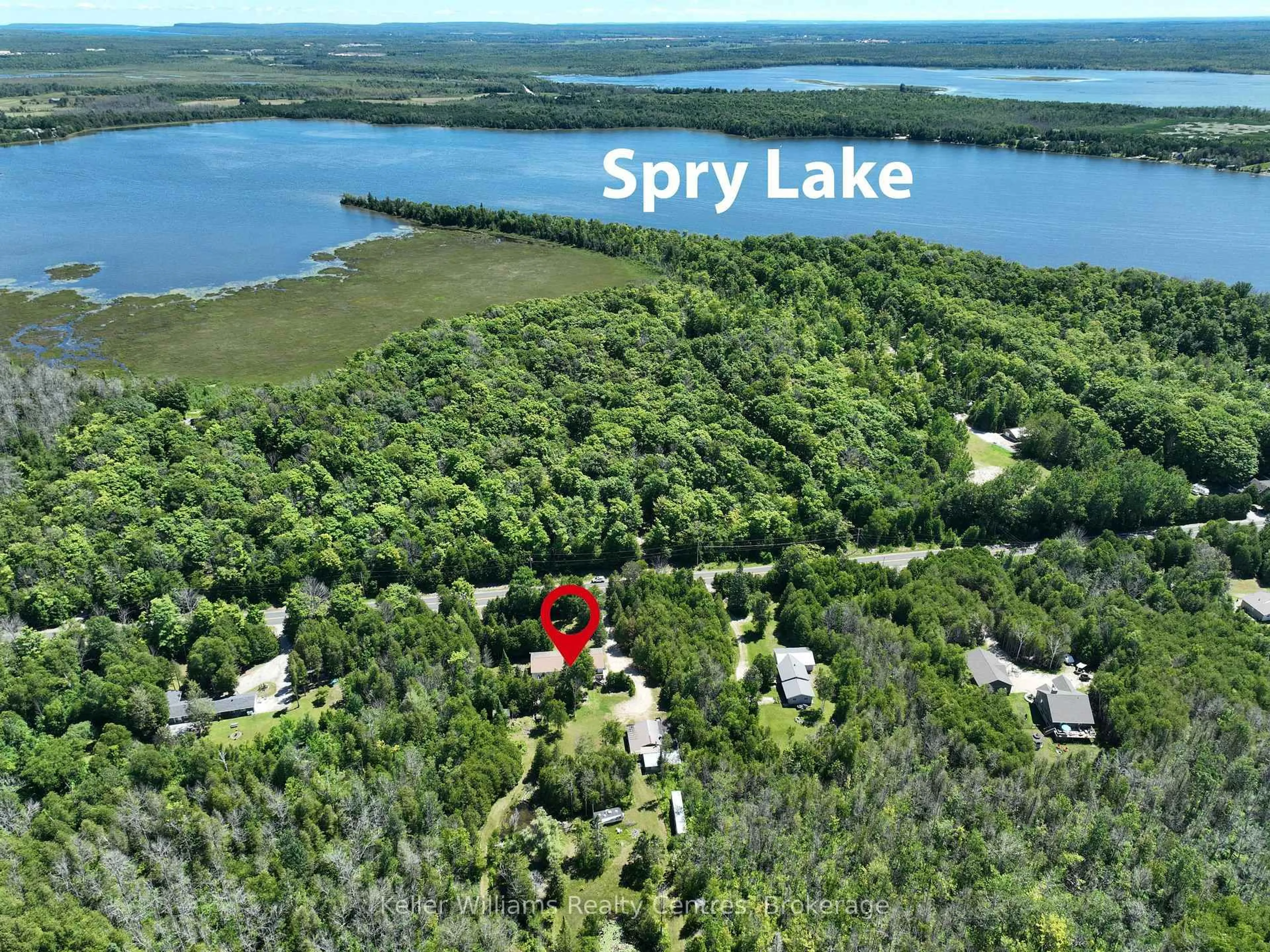 A pic from outside/outdoor area/front of a property/back of a property/a pic from drone, water/lake/river/ocean view for 172 BRYANT St, South Bruce Peninsula Ontario N0H 2T0