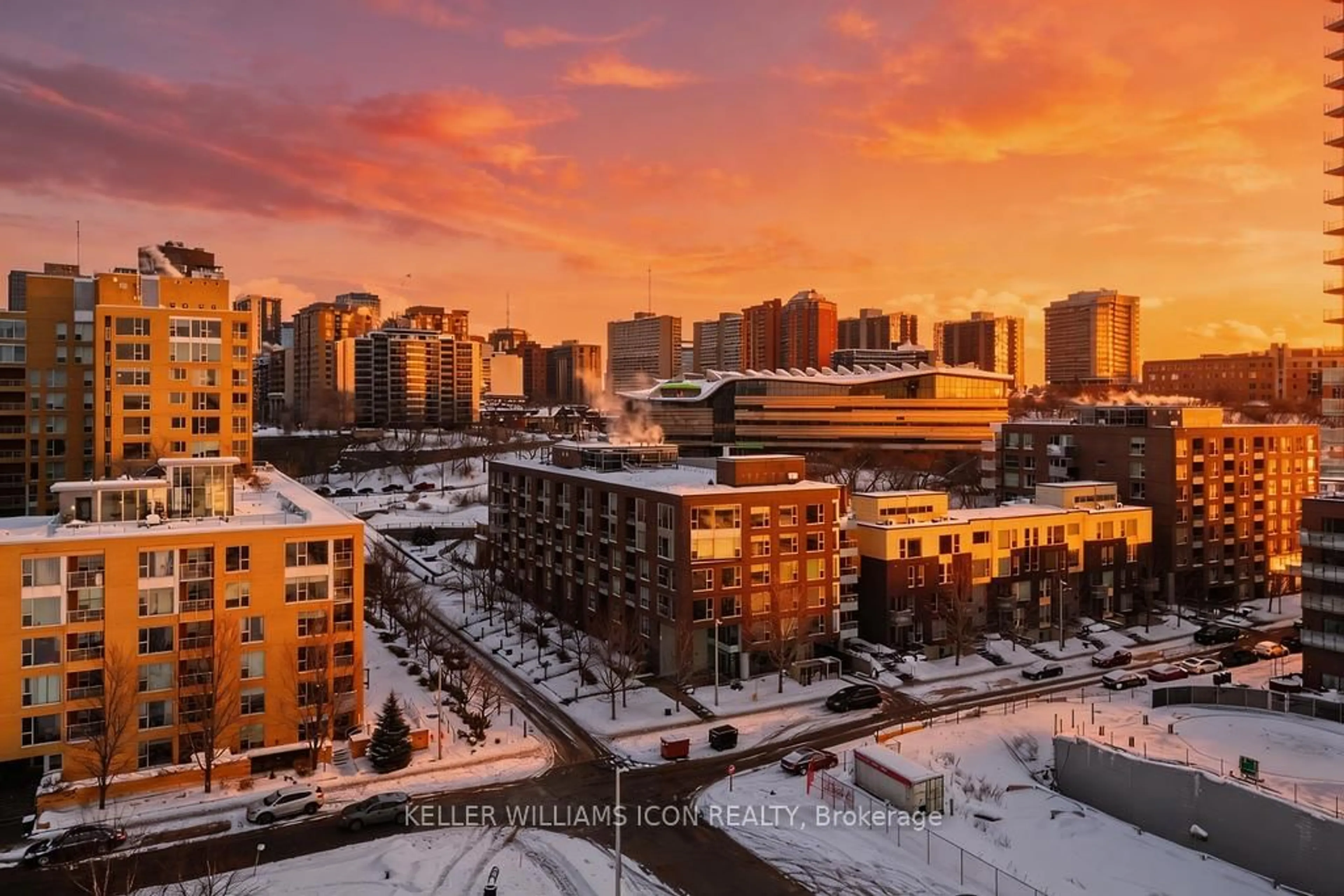 A pic from outside/outdoor area/front of a property/back of a property/a pic from drone, city buildings view from balcony for 300A Lett St #206, Ottawa Ontario K1R 0A8