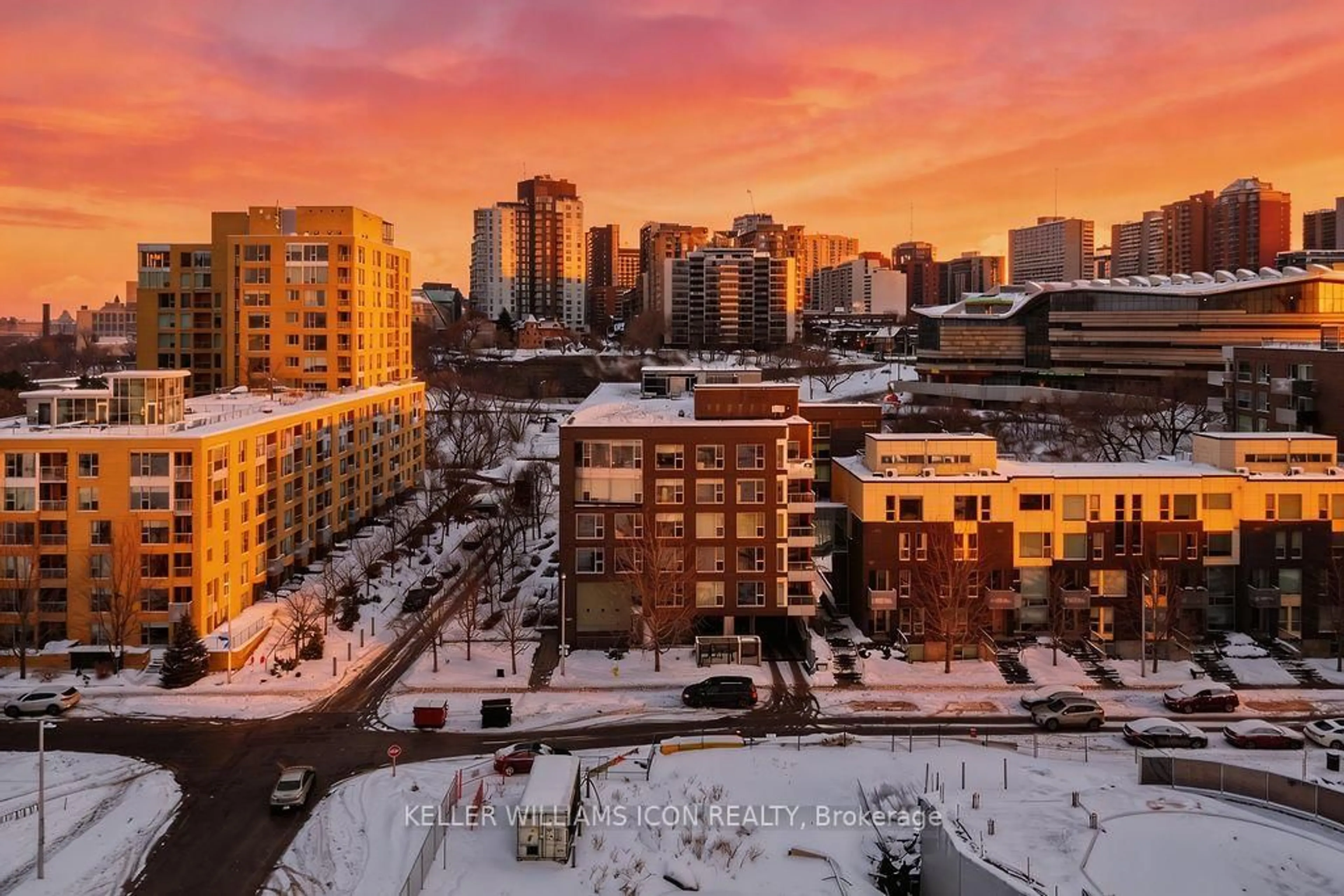 A pic from outside/outdoor area/front of a property/back of a property/a pic from drone, city buildings view from balcony for 300A Lett St #206, Ottawa Ontario K1R 0A8