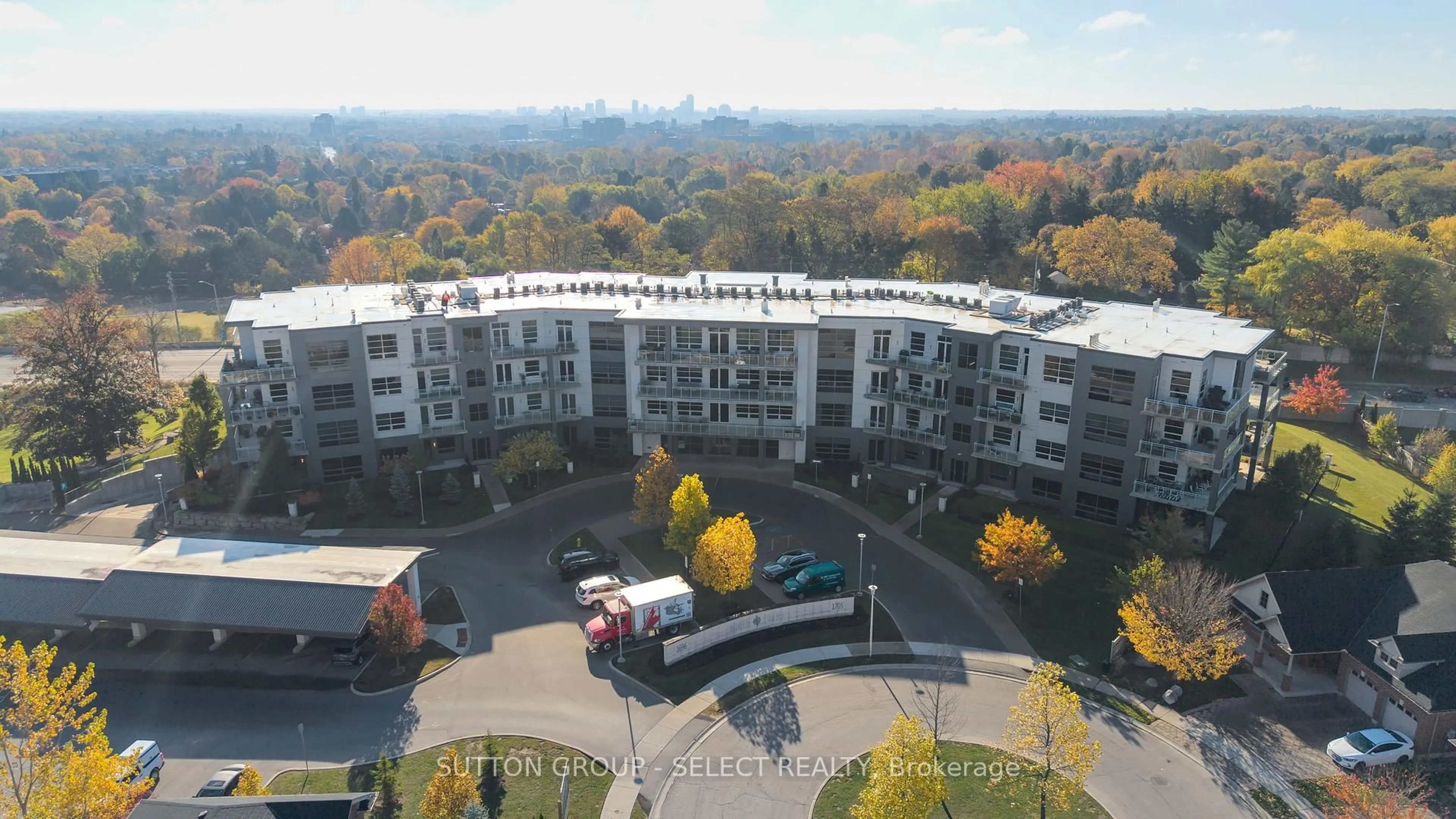 A pic from outside/outdoor area/front of a property/back of a property/a pic from drone, city buildings view from balcony for 1705 Fiddlehead Pl #107, London North Ontario N6G 0S1