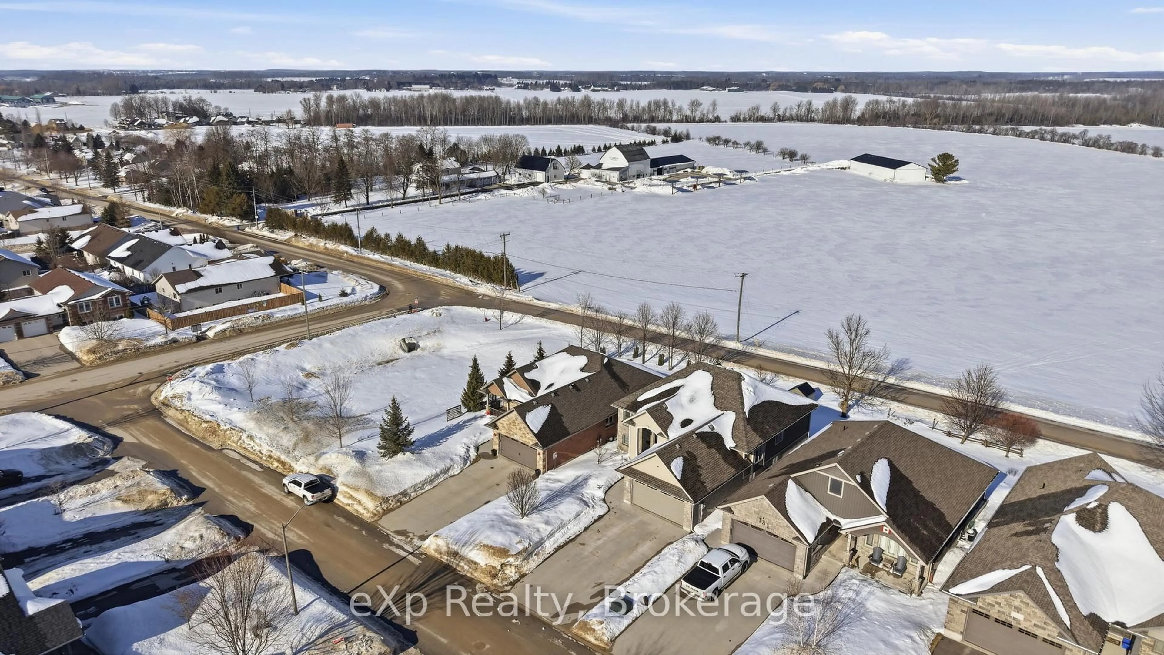 A pic from outside/outdoor area/front of a property/back of a property/a pic from drone, water/lake/river/ocean view for 185 Ruby's Cres, Wellington North Ontario N0G 2L2