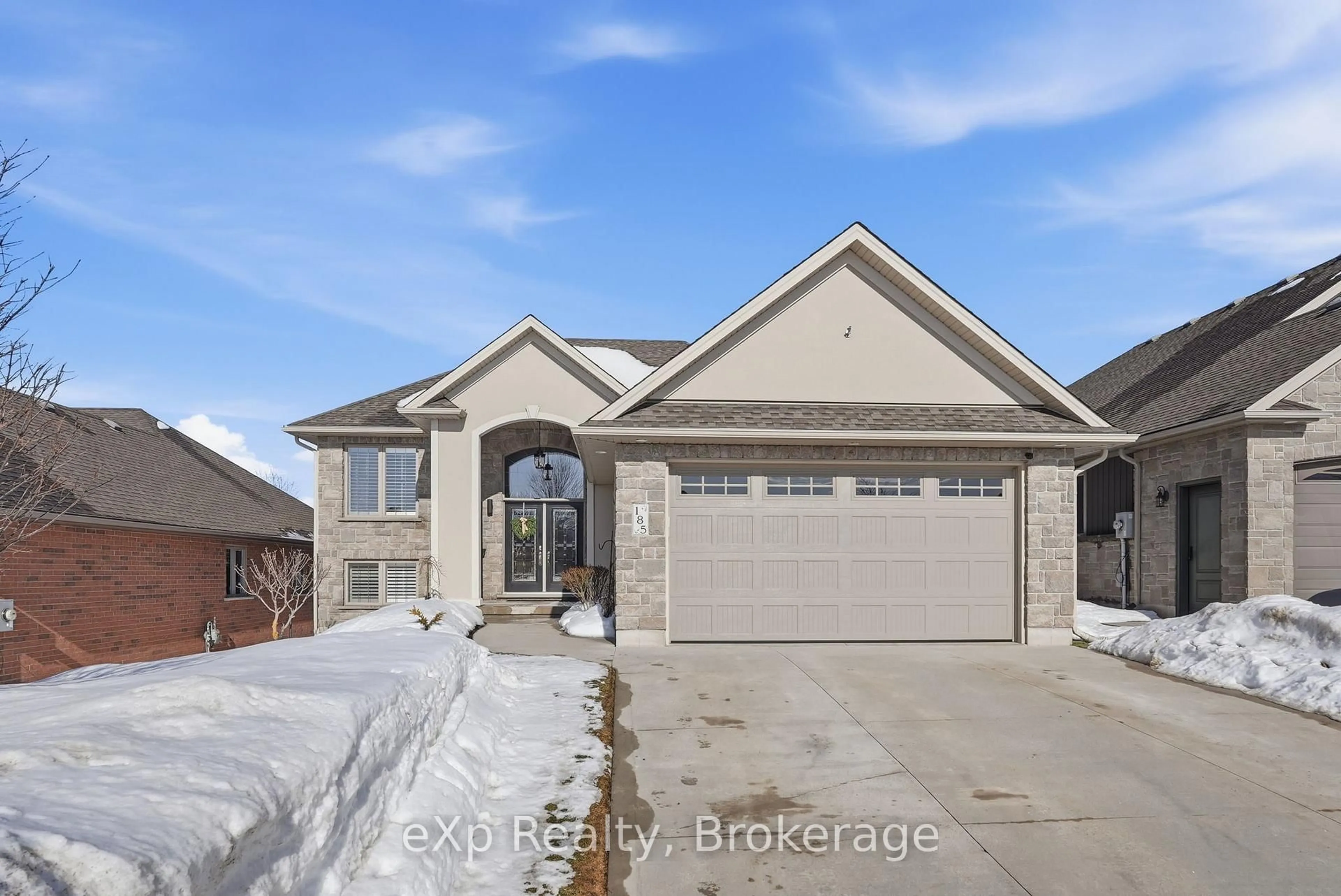 Home with brick exterior material, street for 185 Ruby's Cres, Wellington North Ontario N0G 2L2