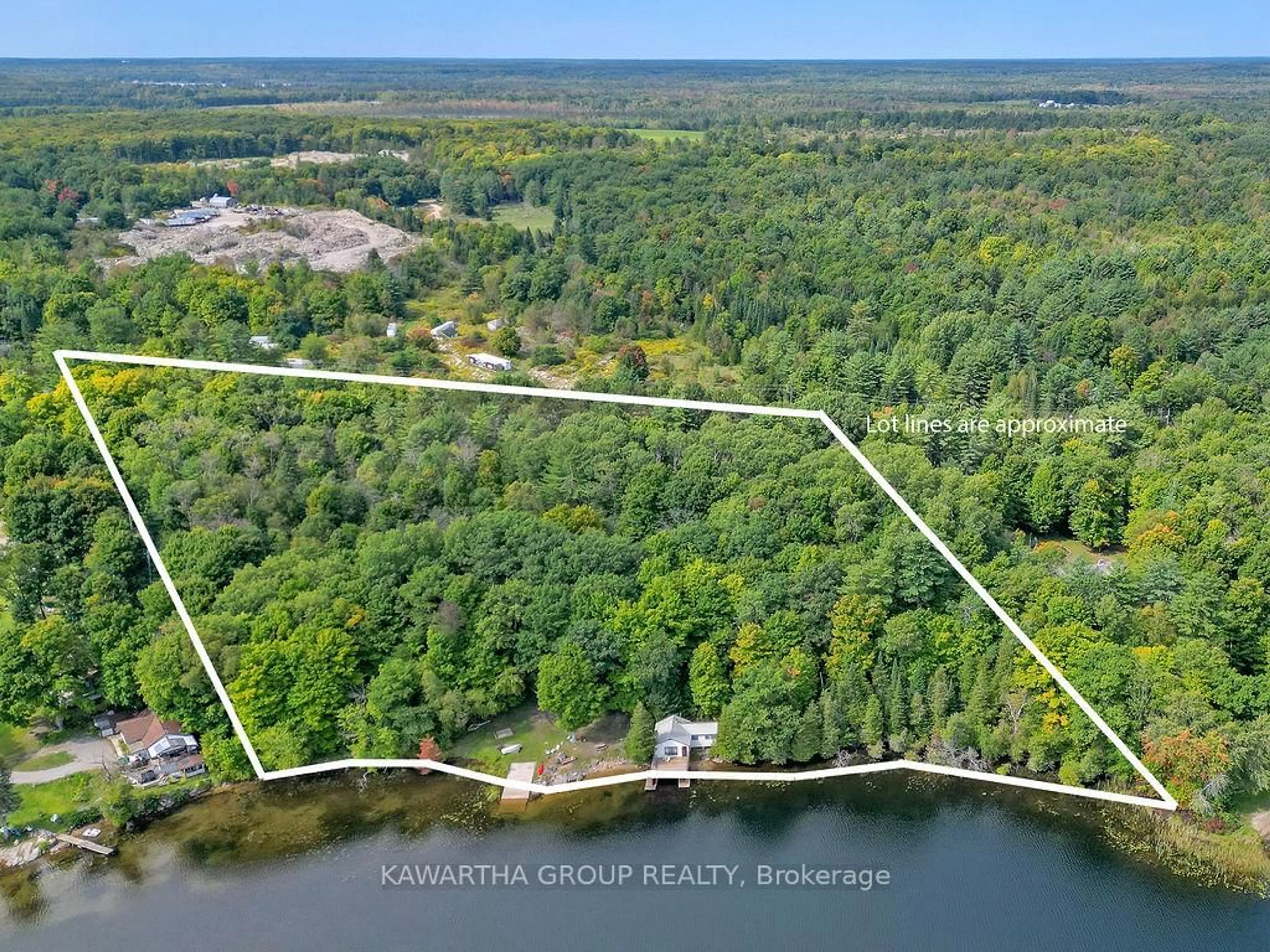 A pic from outside/outdoor area/front of a property/back of a property/a pic from drone, water/lake/river/ocean view for 7190 35 Highway, Kawartha Lakes Ontario K0M 1K0