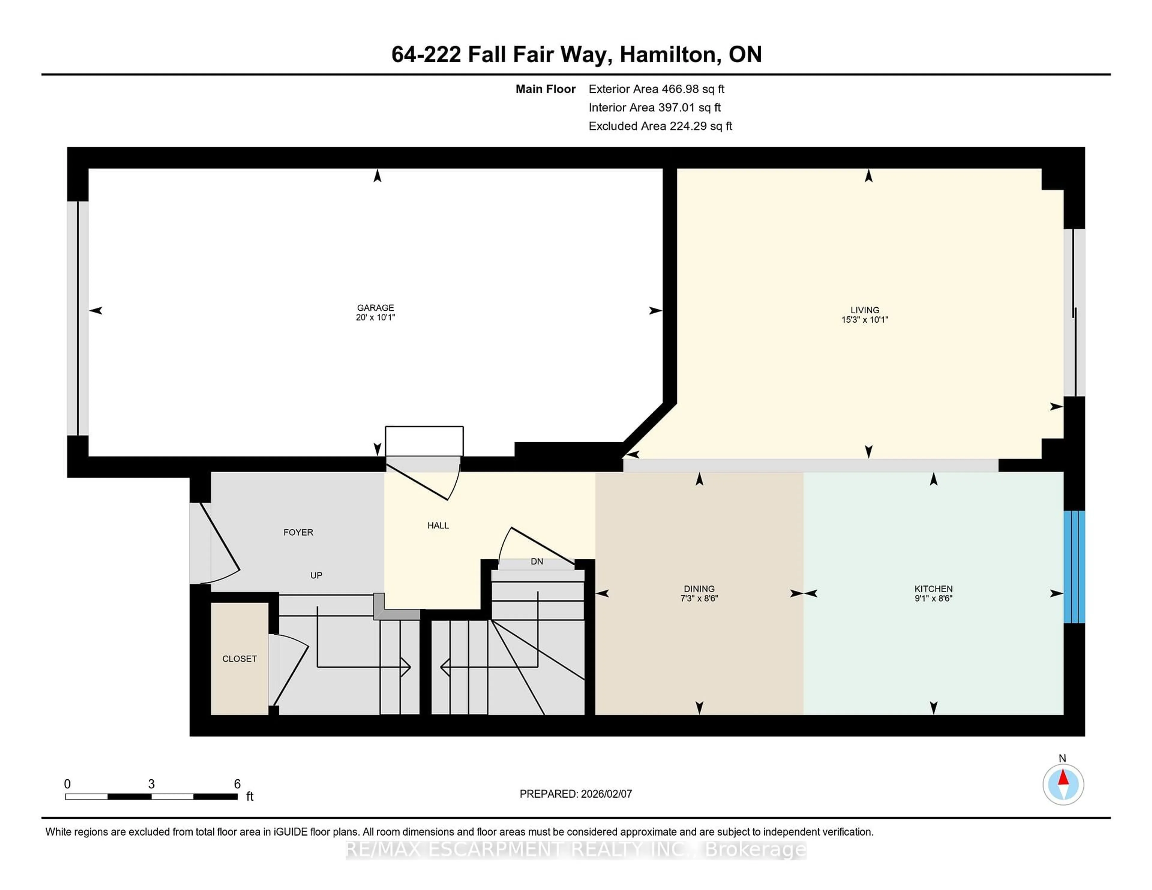 Floor plan for 222 Fall Fair Way #64, Hamilton Ontario L0R 1C0
