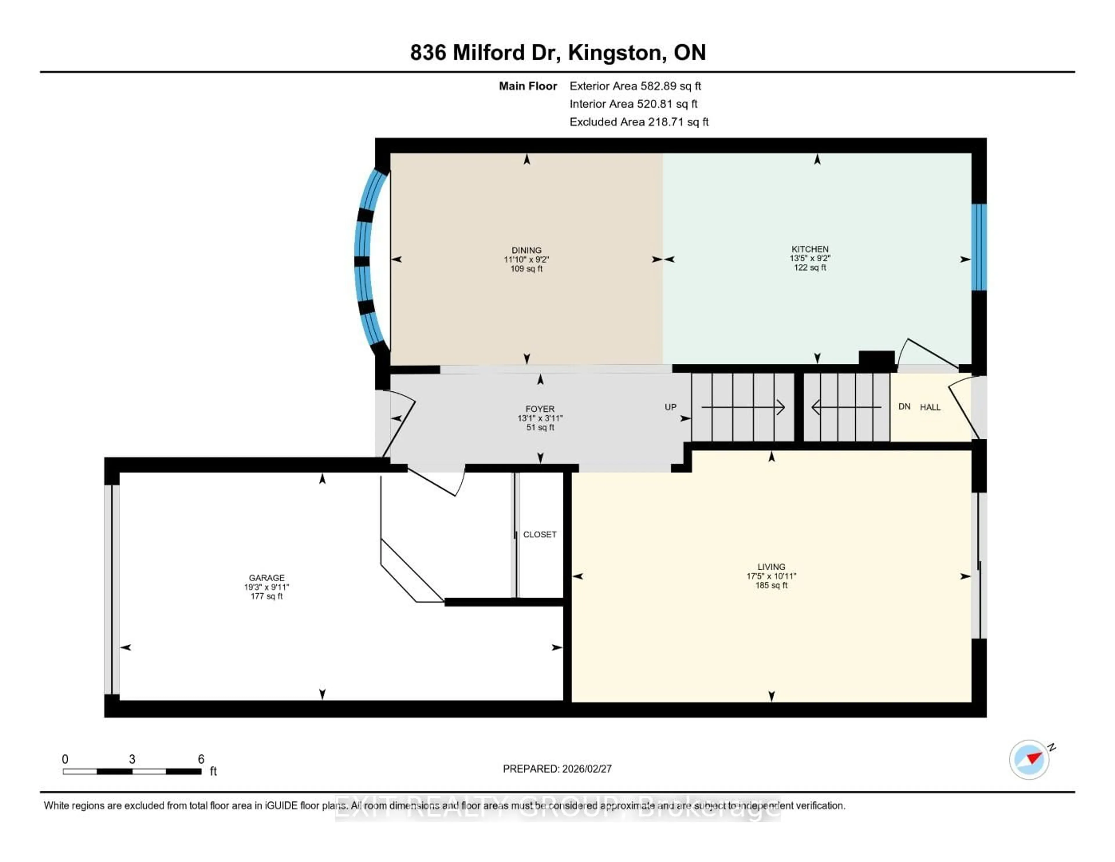 Floor plan for 836 Milford Dr, Kingston Ontario K7P 1A8
