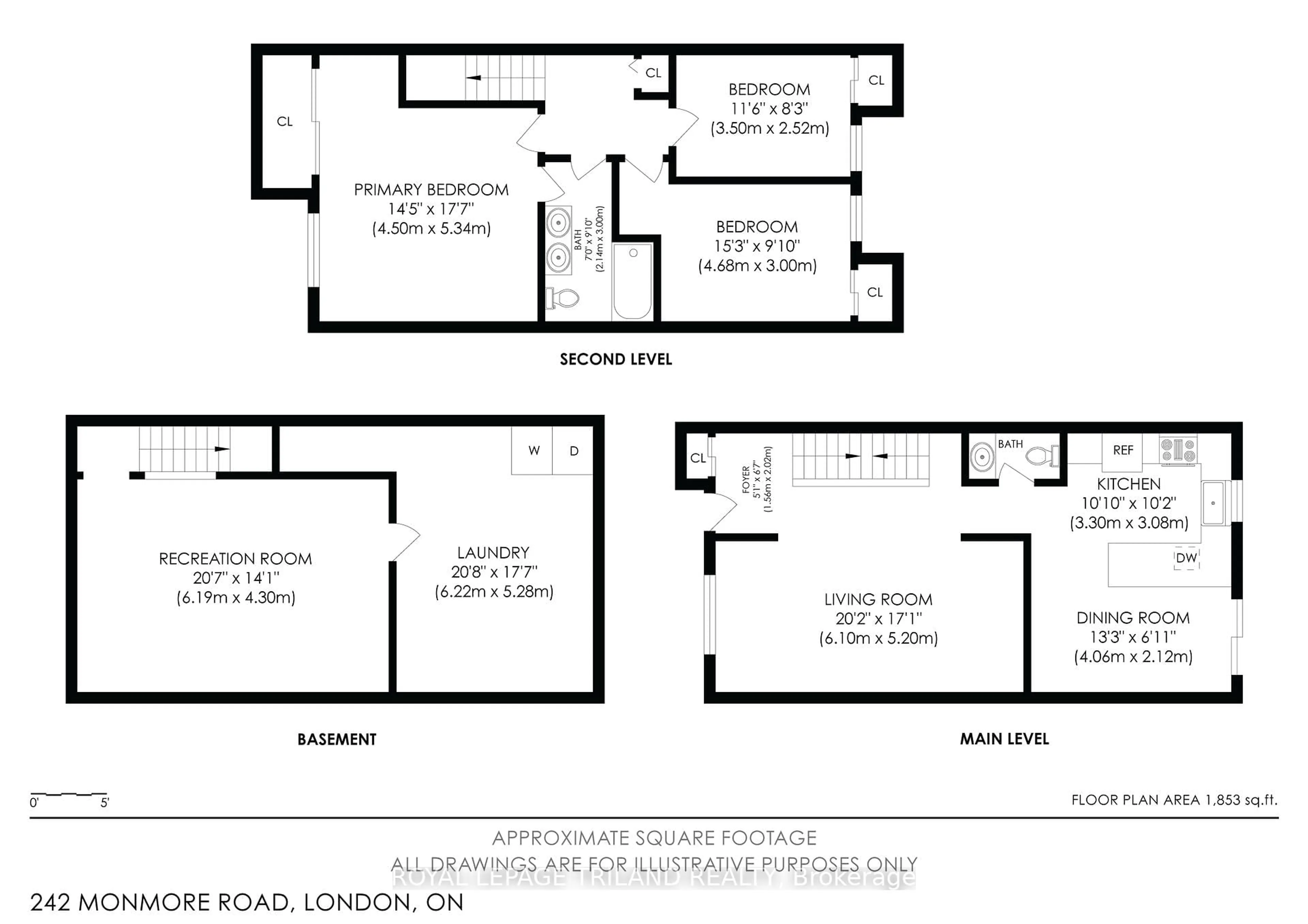 Floor plan for 242 Monmore Rd, London North Ontario N6G 3B4