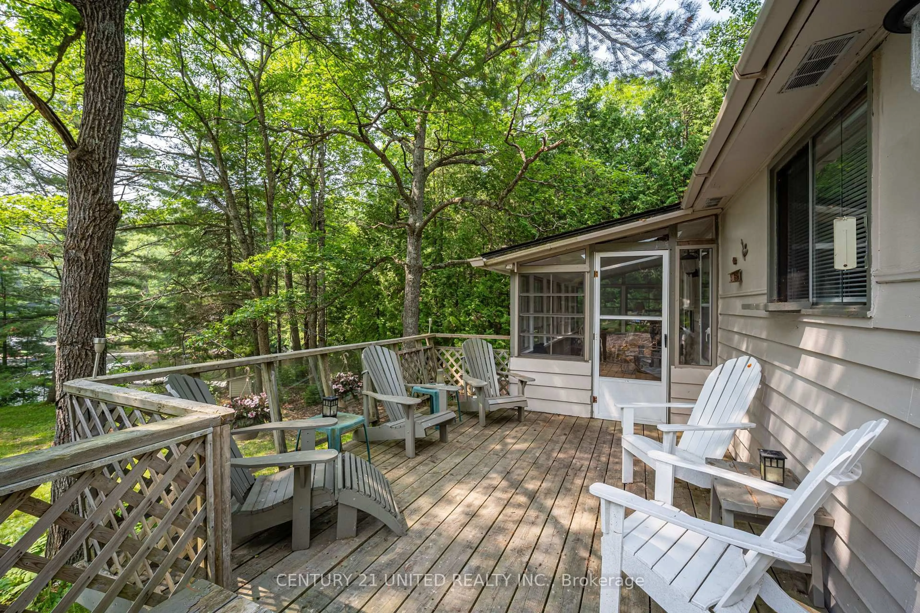 Patio, forest/trees view for 1207 Anstruther Lake Wao, North Kawartha Ontario K0L 1A0
