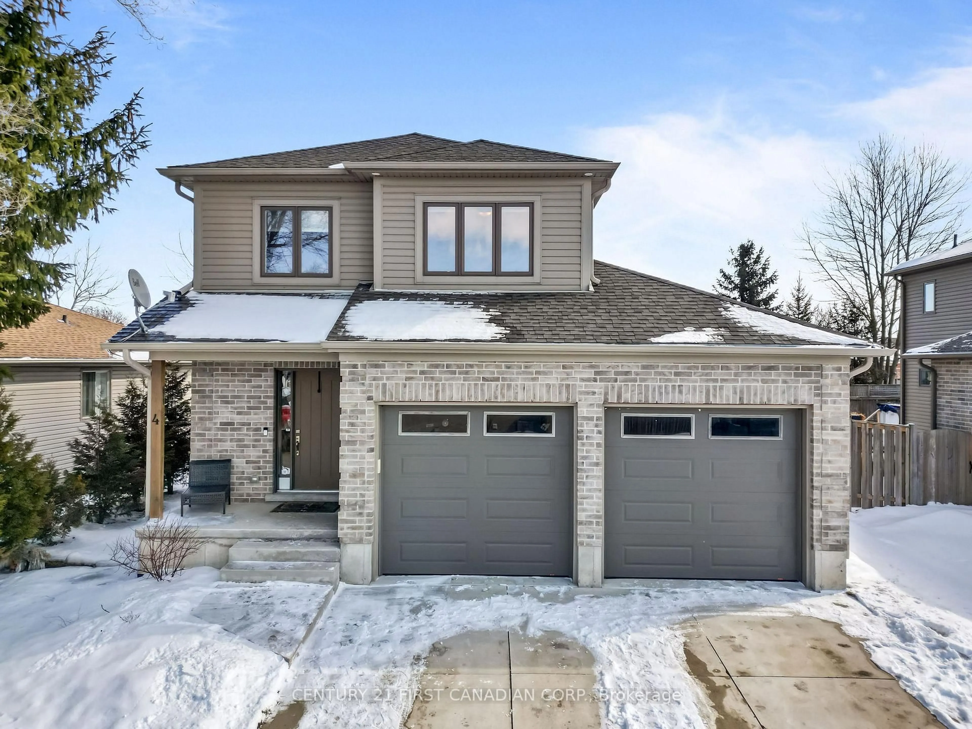 Home with brick exterior material, street for 4 Finch St, North Middlesex Ontario N0M 1A0