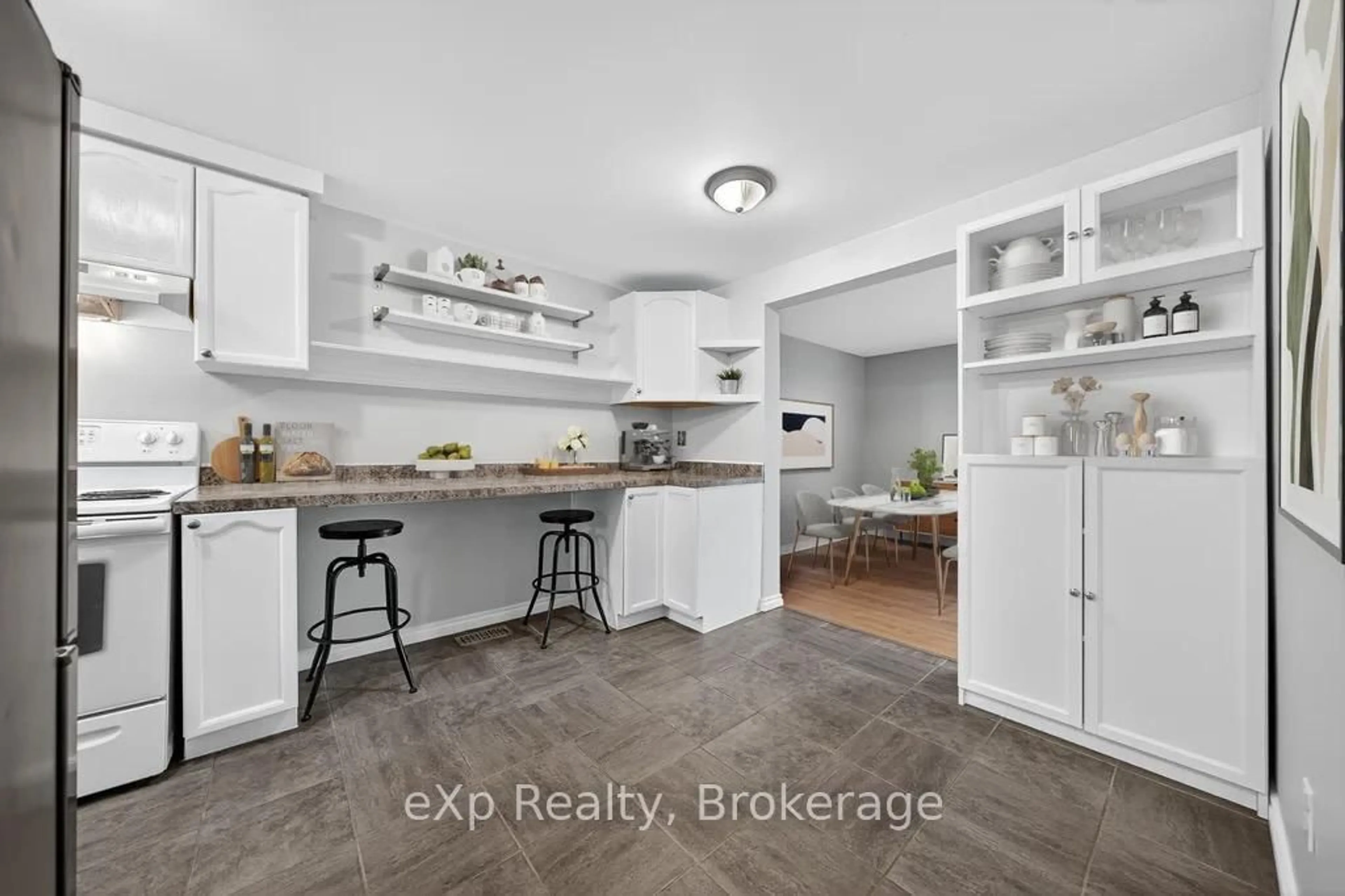 Open concept kitchen, ceramic/tile floor for 129 Victoria Rd #75, Guelph Ontario N1E 6V4