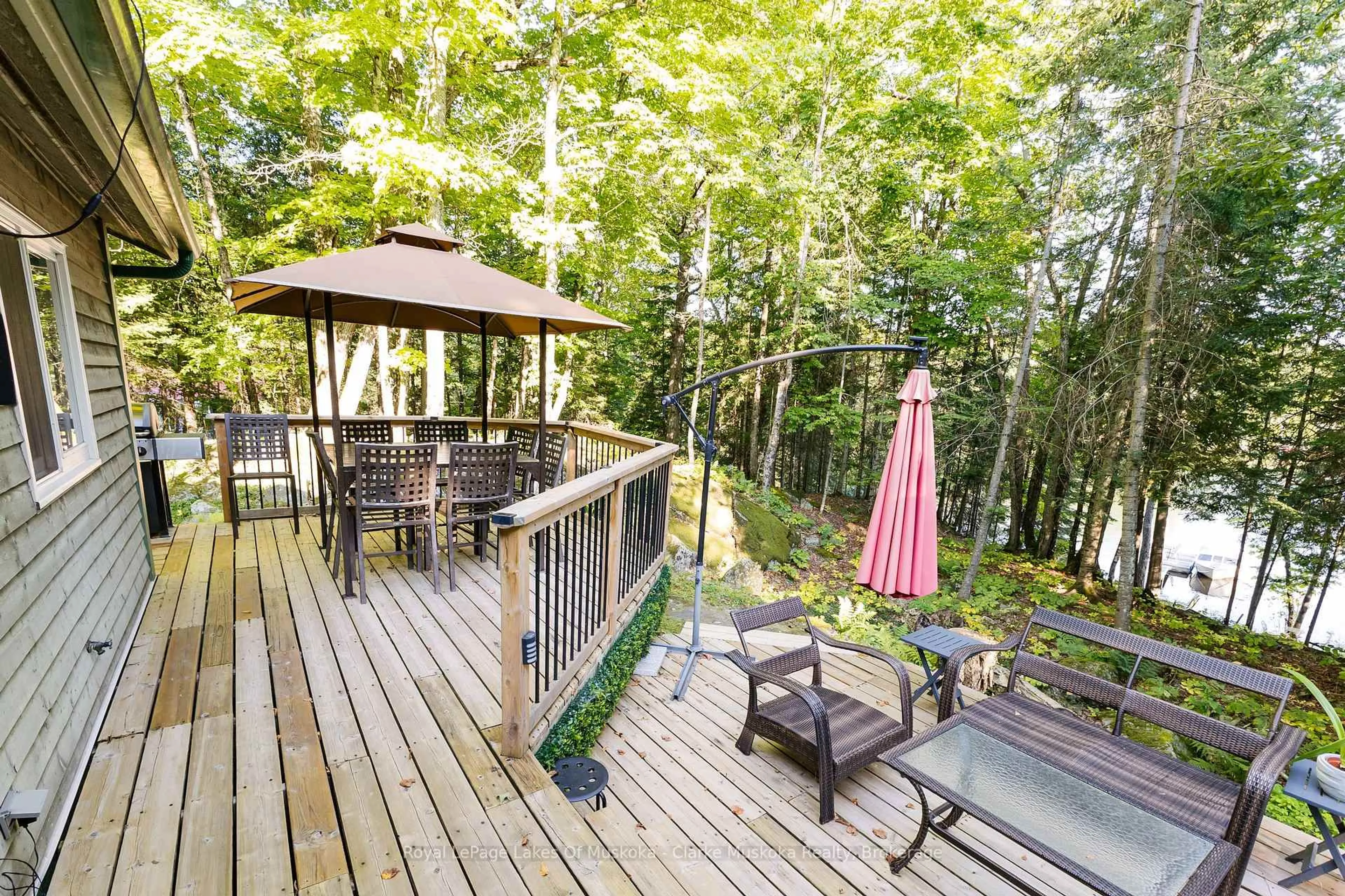 Patio, forest/trees view for 1157 Between Lakes Tr, Minden Hills Ontario K0M 1J1