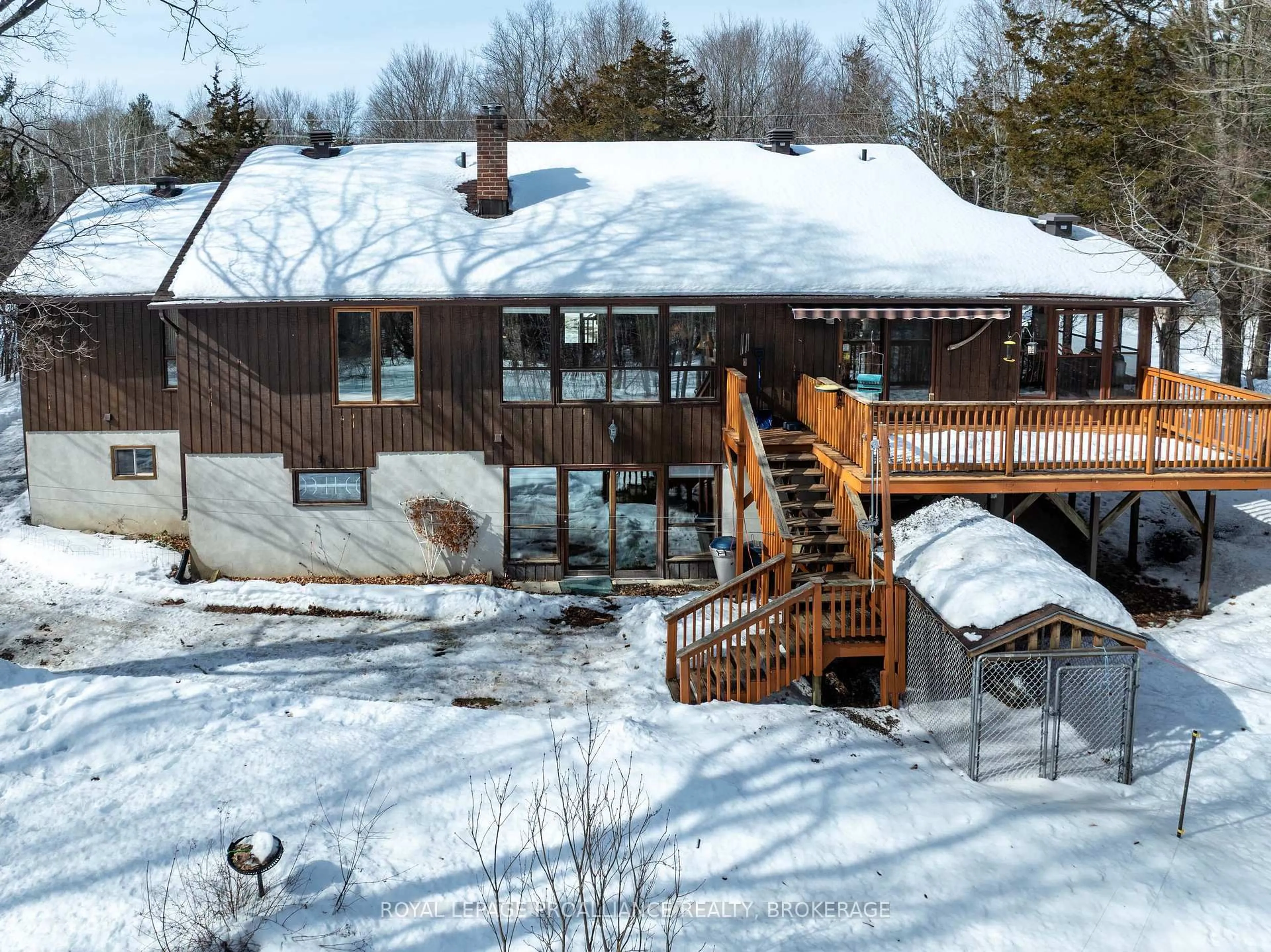 A pic from outside/outdoor area/front of a property/back of a property/a pic from drone, unknown for 9889 Perth Rd, Rideau Lakes Ontario K0G 1X0