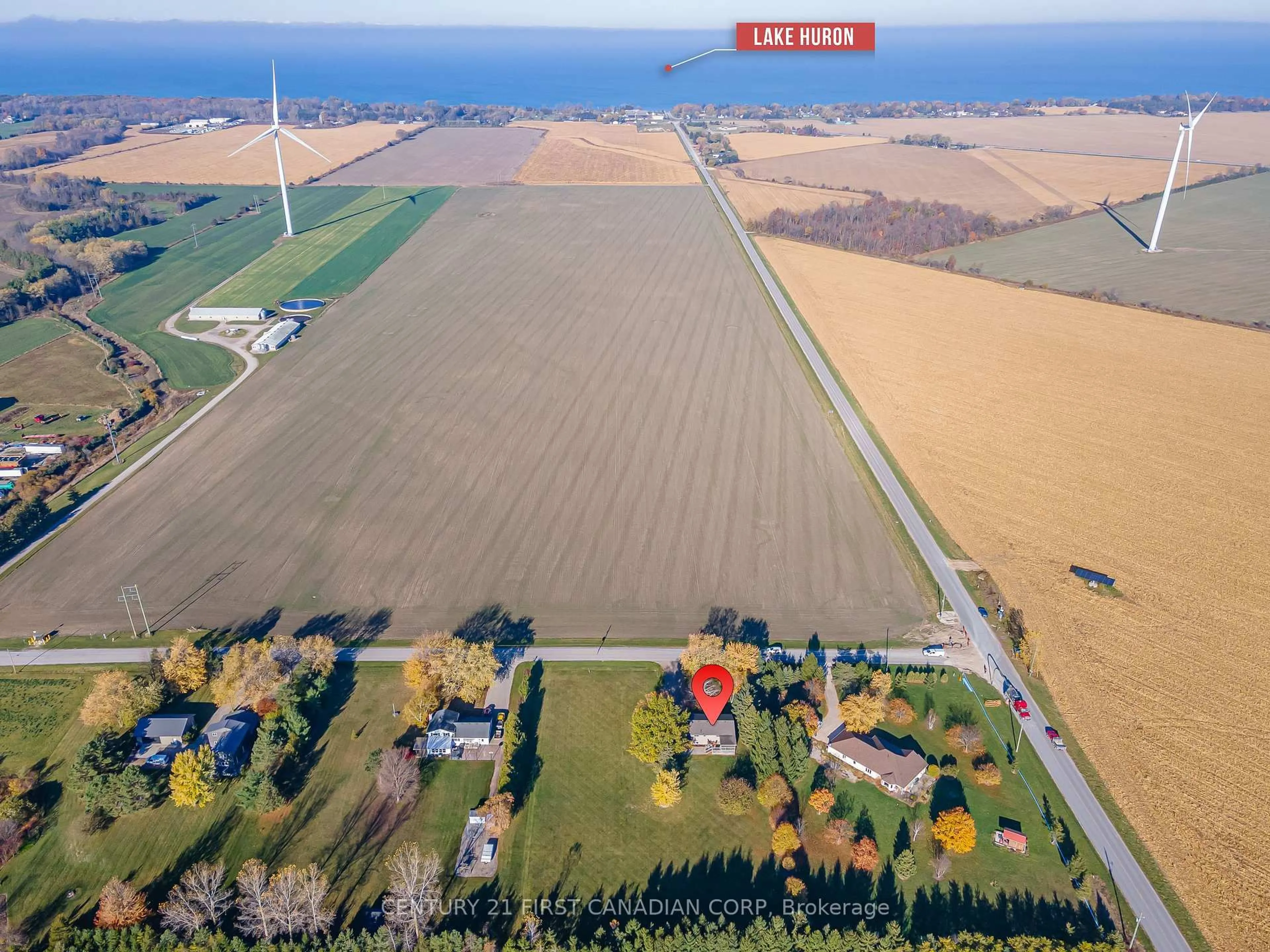 A pic from outside/outdoor area/front of a property/back of a property/a pic from drone, water/lake/river/ocean view for 70986 B Line, Lambton Shores Ontario N0M 1T0