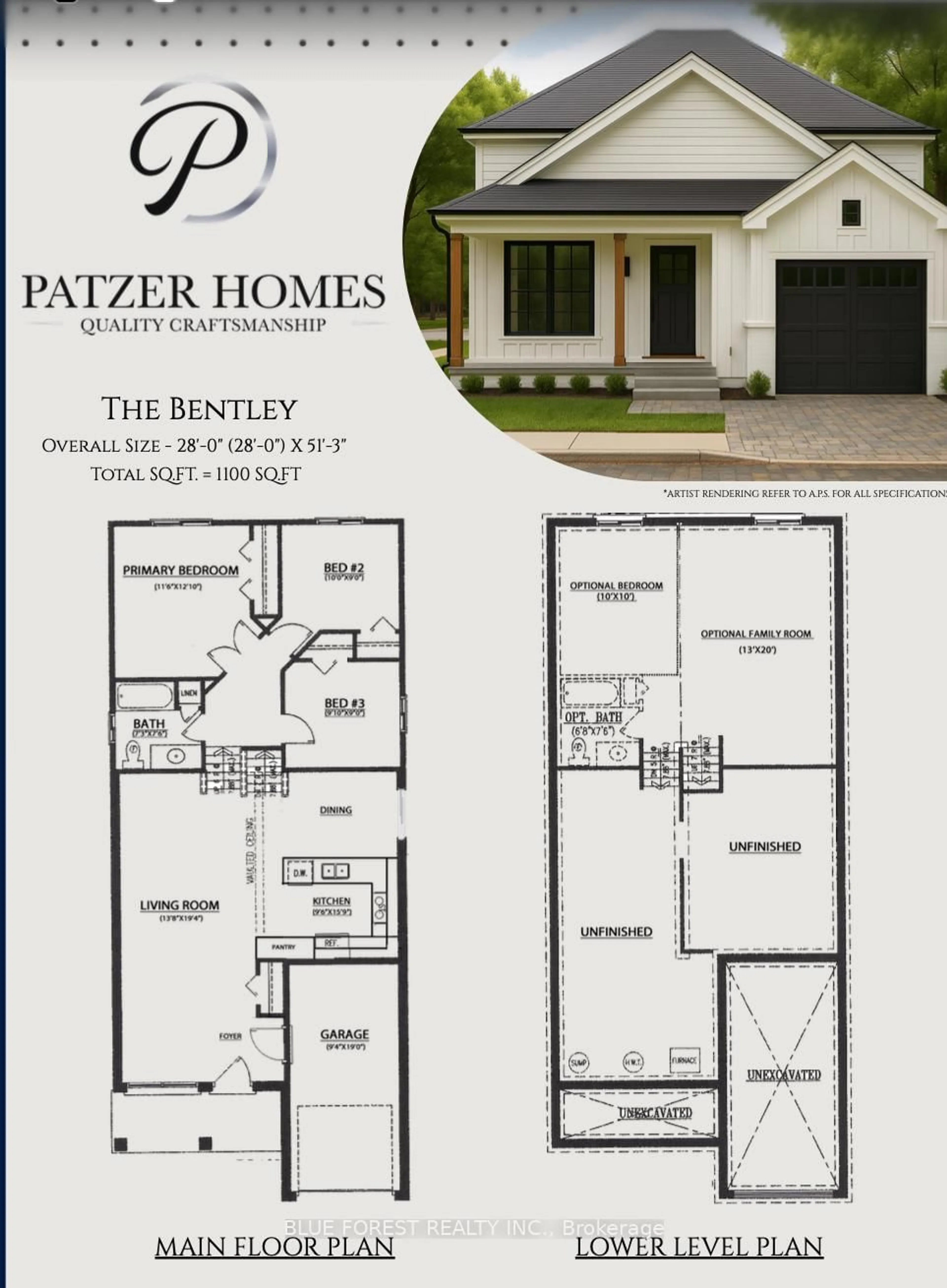 Floor plan for LOT 8 QUEENS Line, West Elgin Ontario N0L 2C0