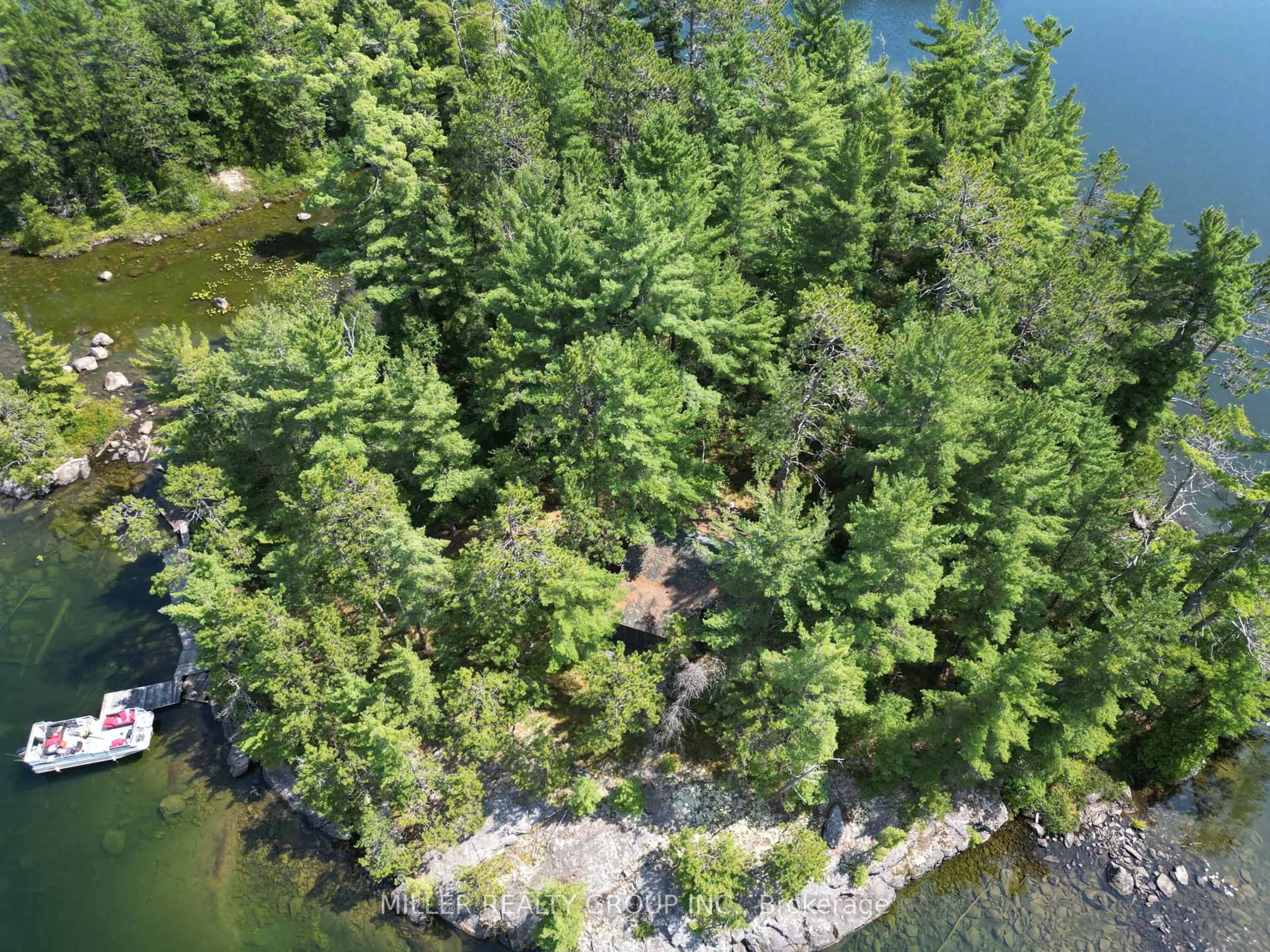 A pic from outside/outdoor area/front of a property/back of a property/a pic from drone, water/lake/river/ocean view for 1093 Lake Temagami, Temagami Ontario P0H 2H0