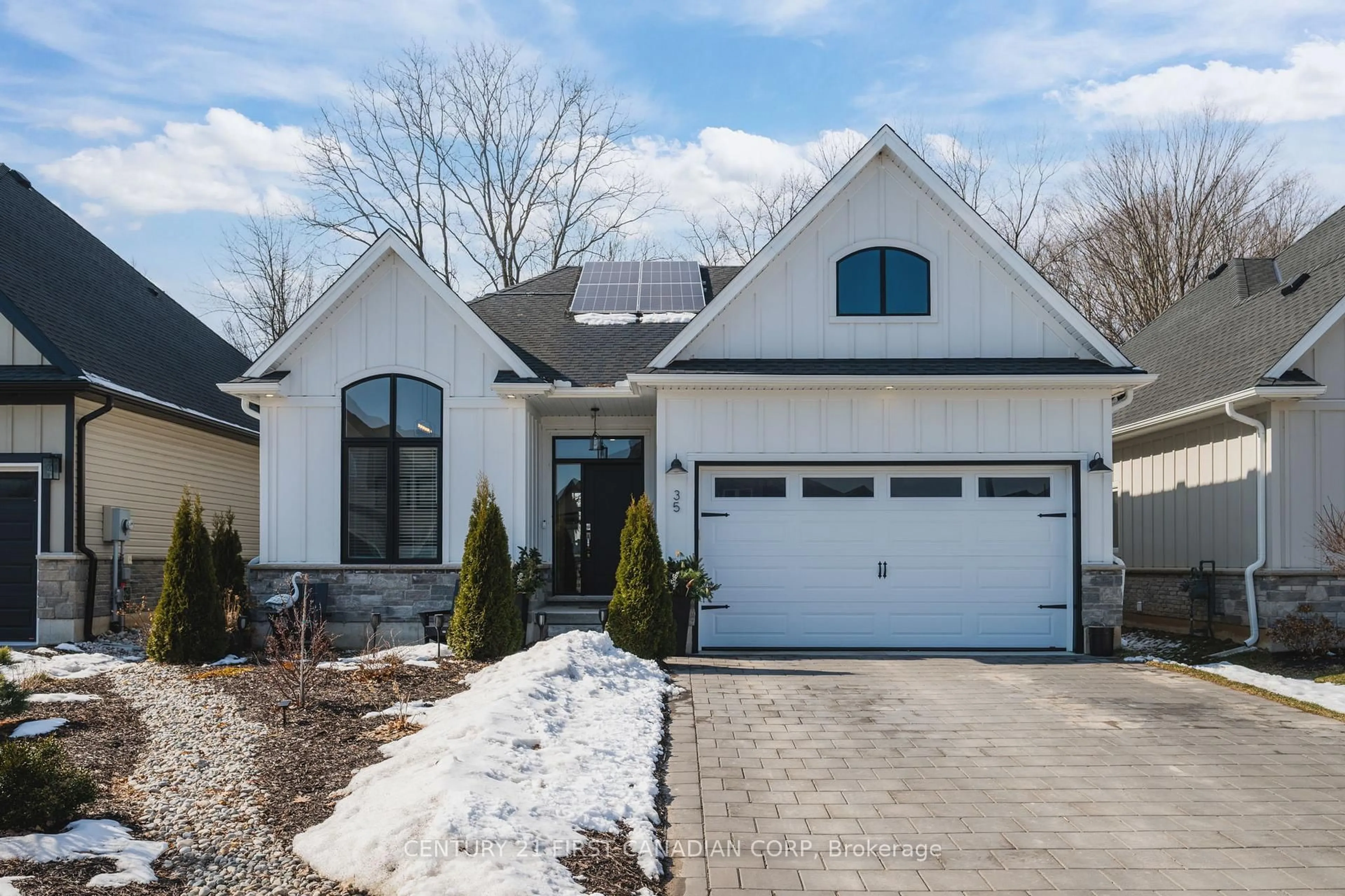 Home with brick exterior material, street for 35 Compass Tr, Central Elgin Ontario N5L 0B4