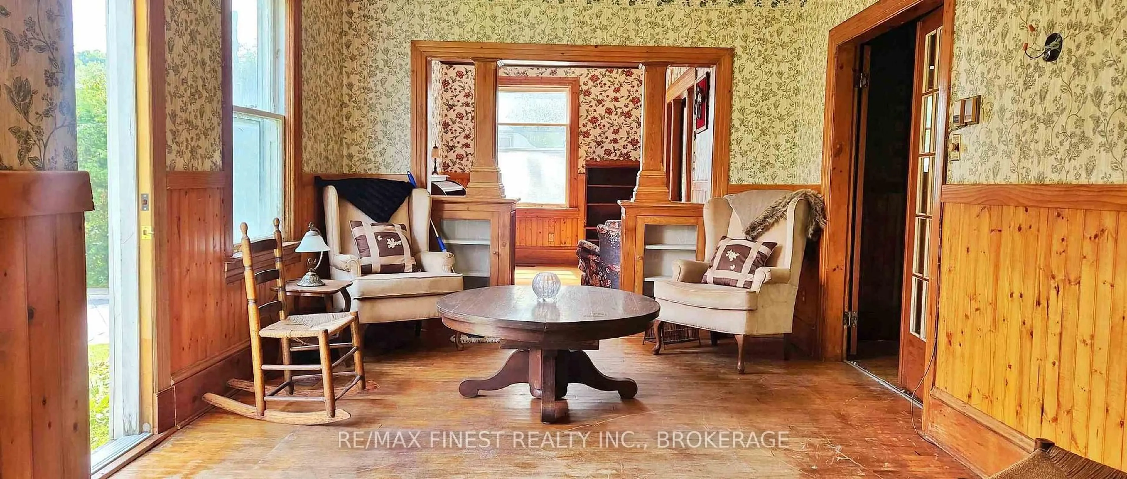 Living room with furniture, wood/laminate floor for 1033 Bridge St, Barry's Bay Ontario K0K 1B0