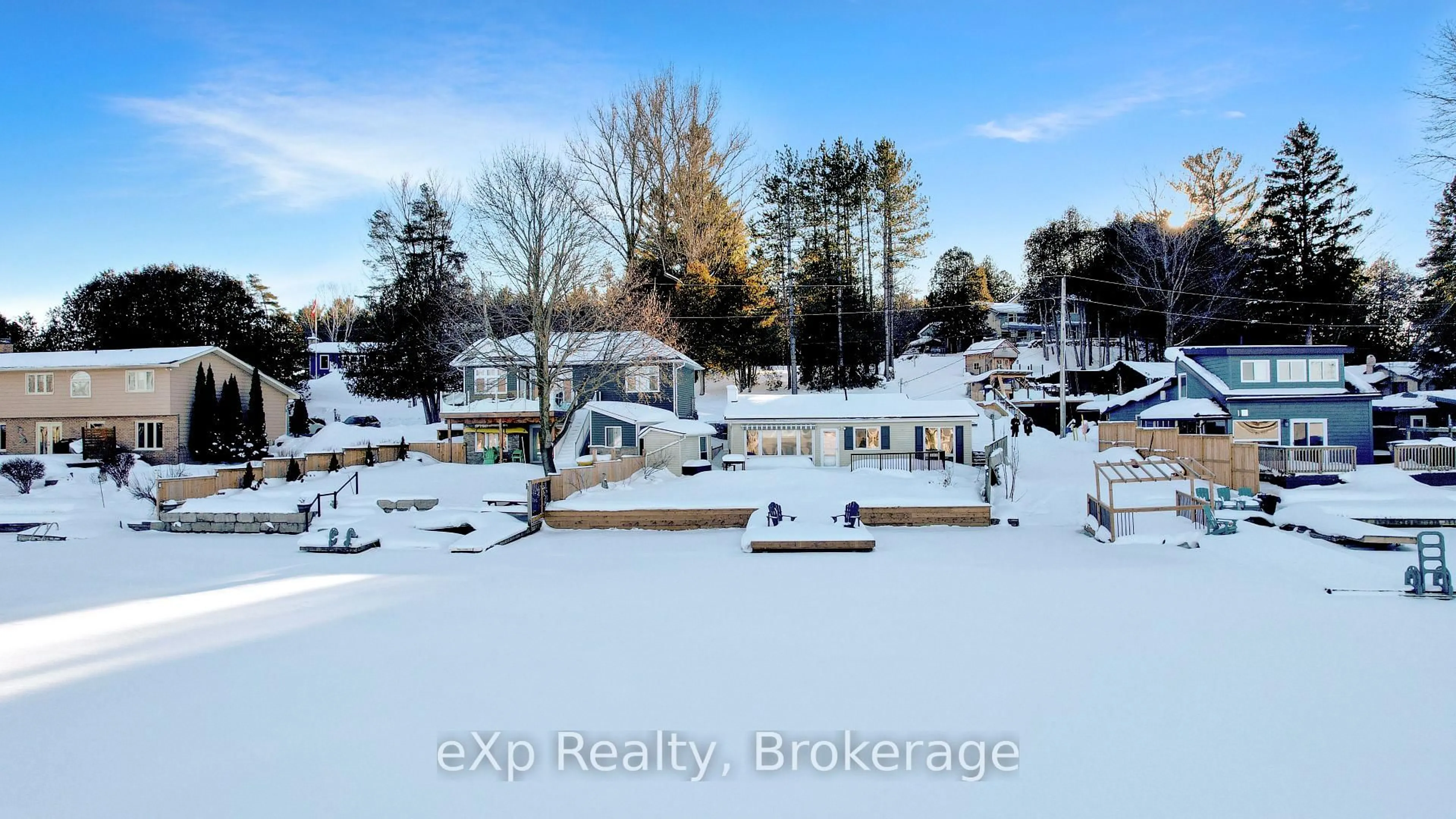 A pic from outside/outdoor area/front of a property/back of a property/a pic from drone, water/lake/river/ocean view for 209 Lake Rosalind Road 2, Brockton Ontario N4N 3B9