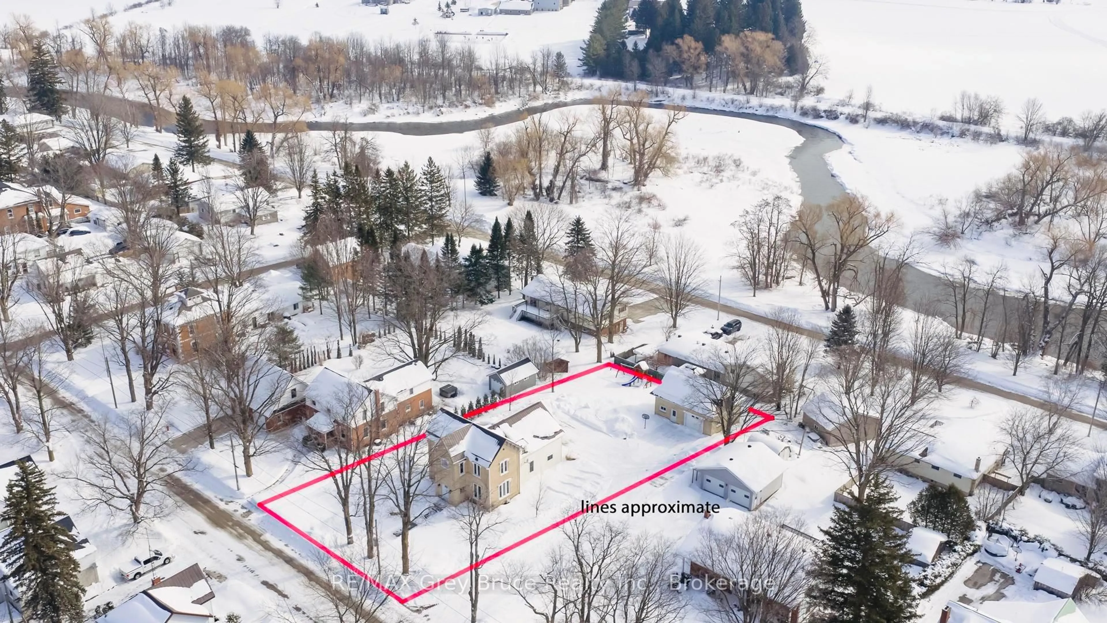 A pic from outside/outdoor area/front of a property/back of a property/a pic from drone, street for 71 Main St, Arran-Elderslie Ontario N0H 2N0