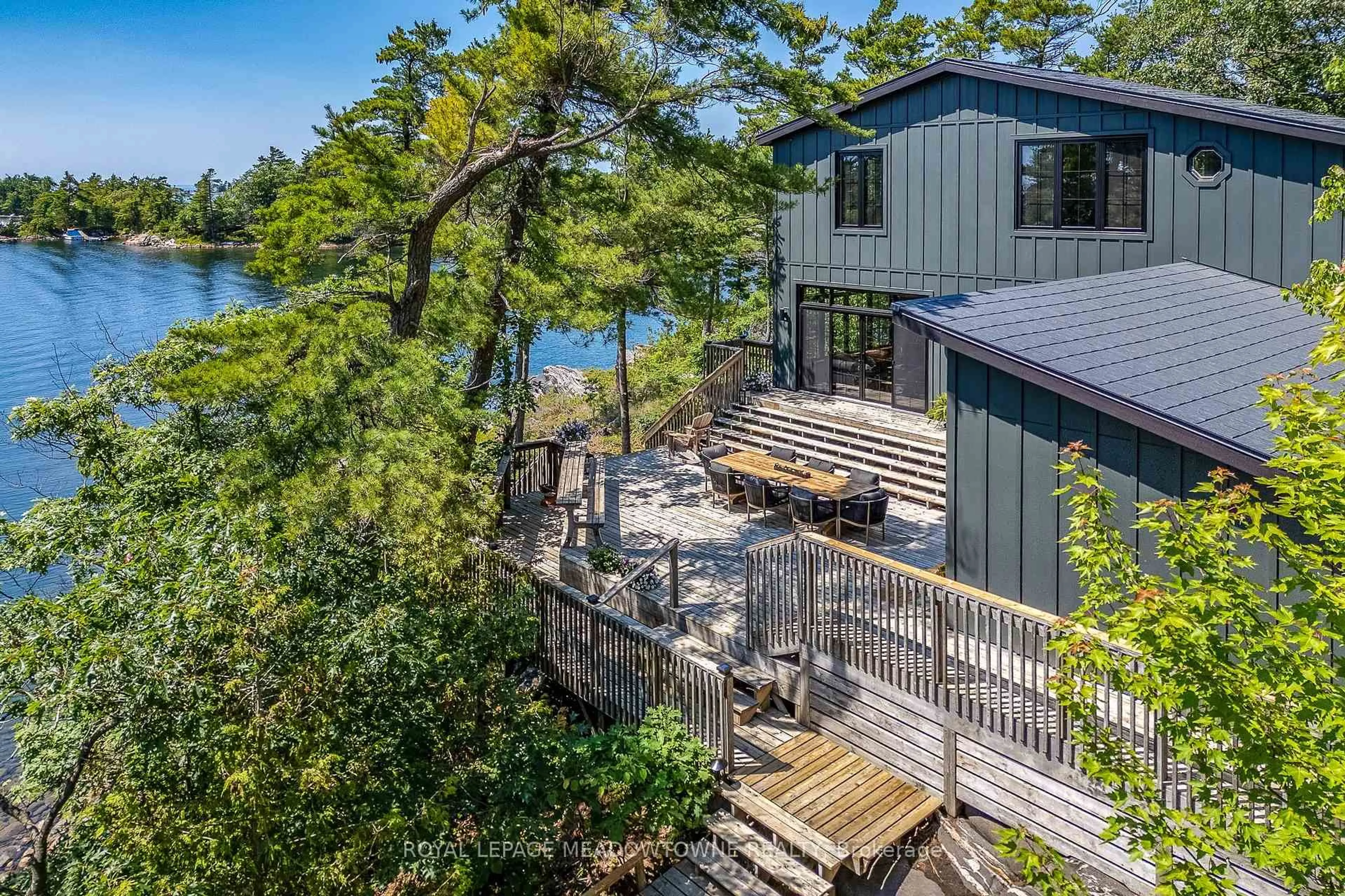 A pic from outside/outdoor area/front of a property/back of a property/a pic from drone, water/lake/river/ocean view for 1 GB466 Island AKA Tower Island, The Archipelago Ontario P2A 1T2
