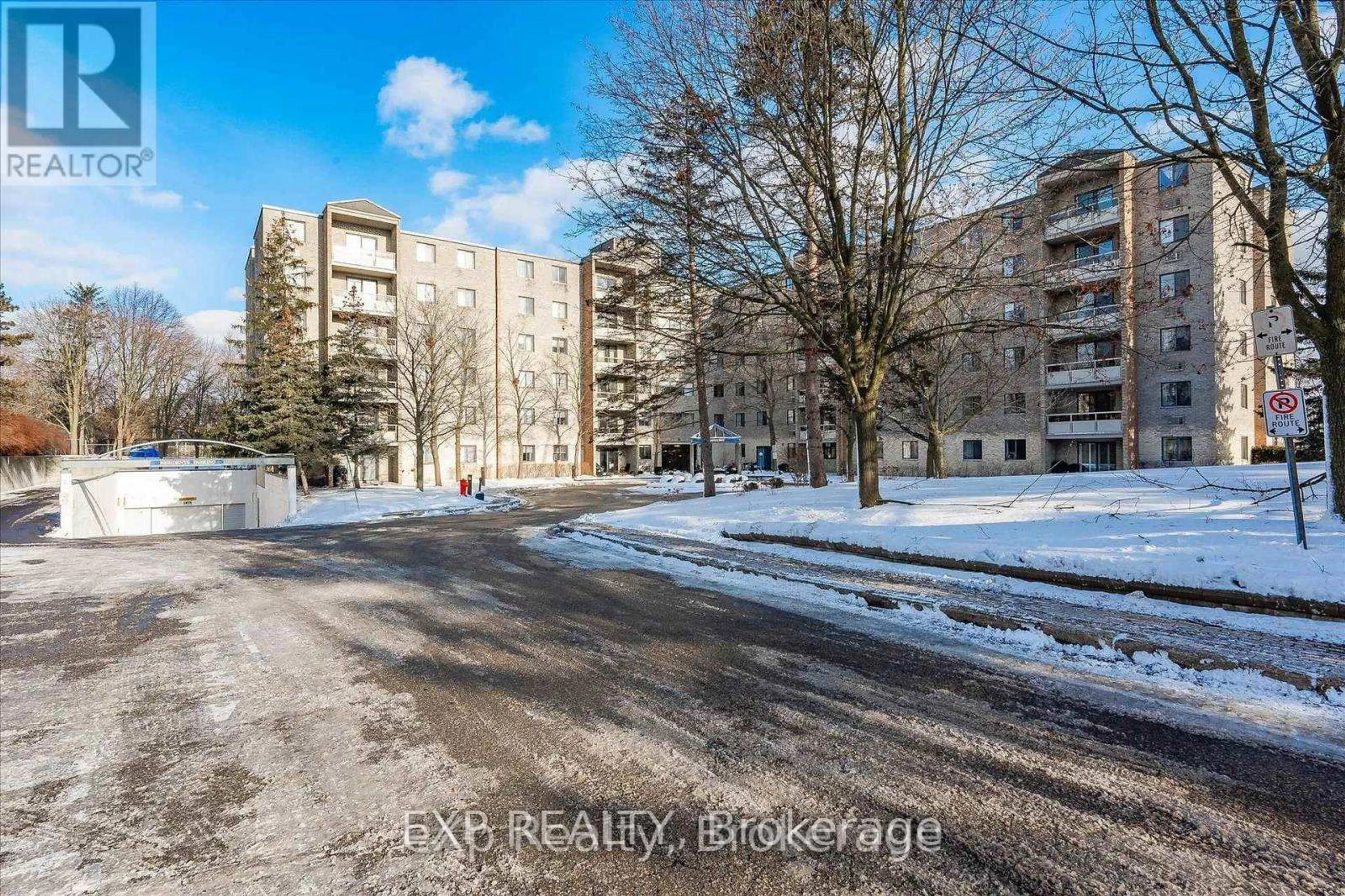 A pic from outside/outdoor area/front of a property/back of a property/a pic from drone, unknown for 93 Westwood Rd #301, Guelph Ontario N1H 7J7