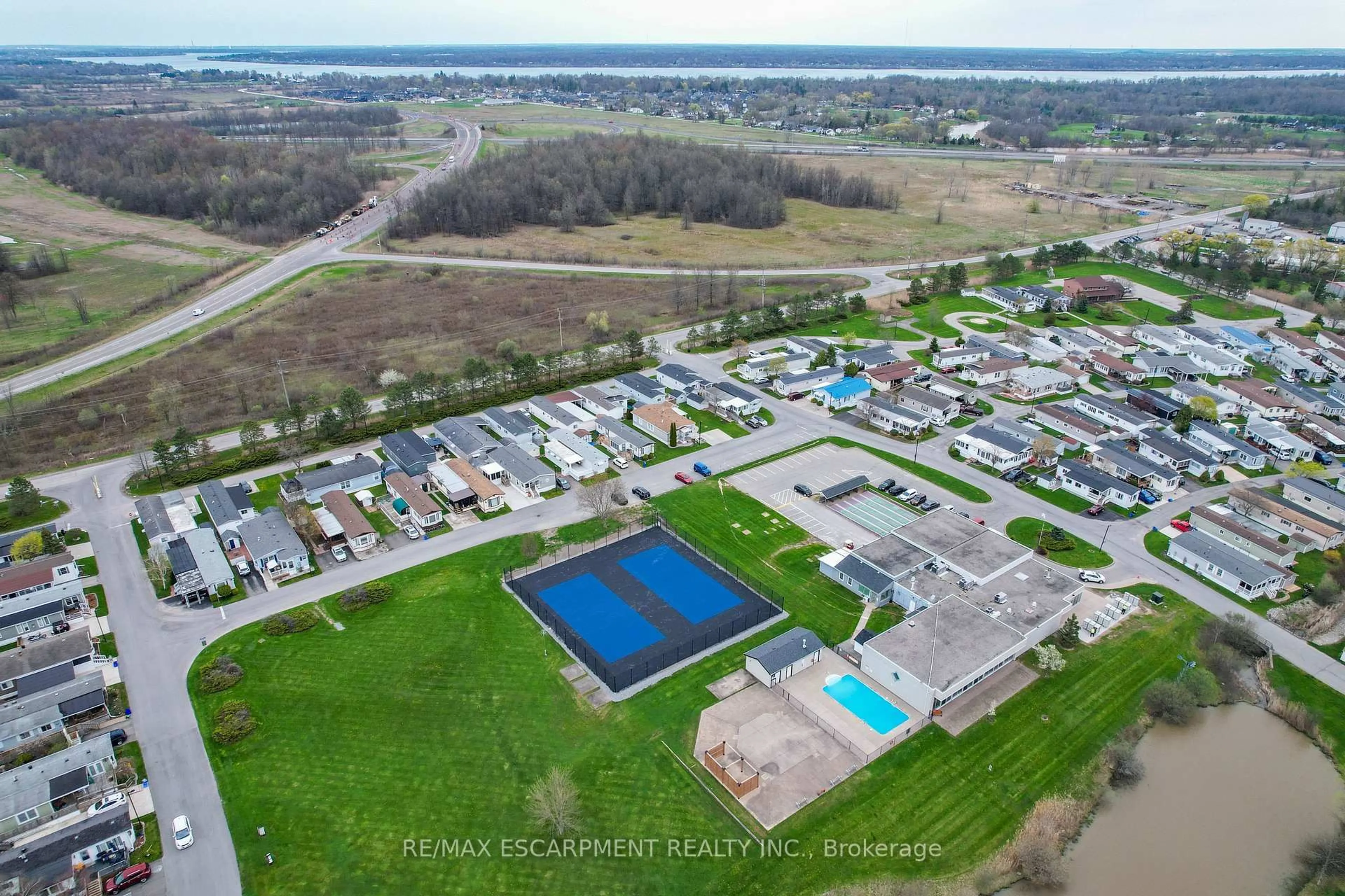 A pic from outside/outdoor area/front of a property/back of a property/a pic from drone, water/lake/river/ocean view for 3033 Townline Rd #92, Fort Erie Ontario L0S 1S1