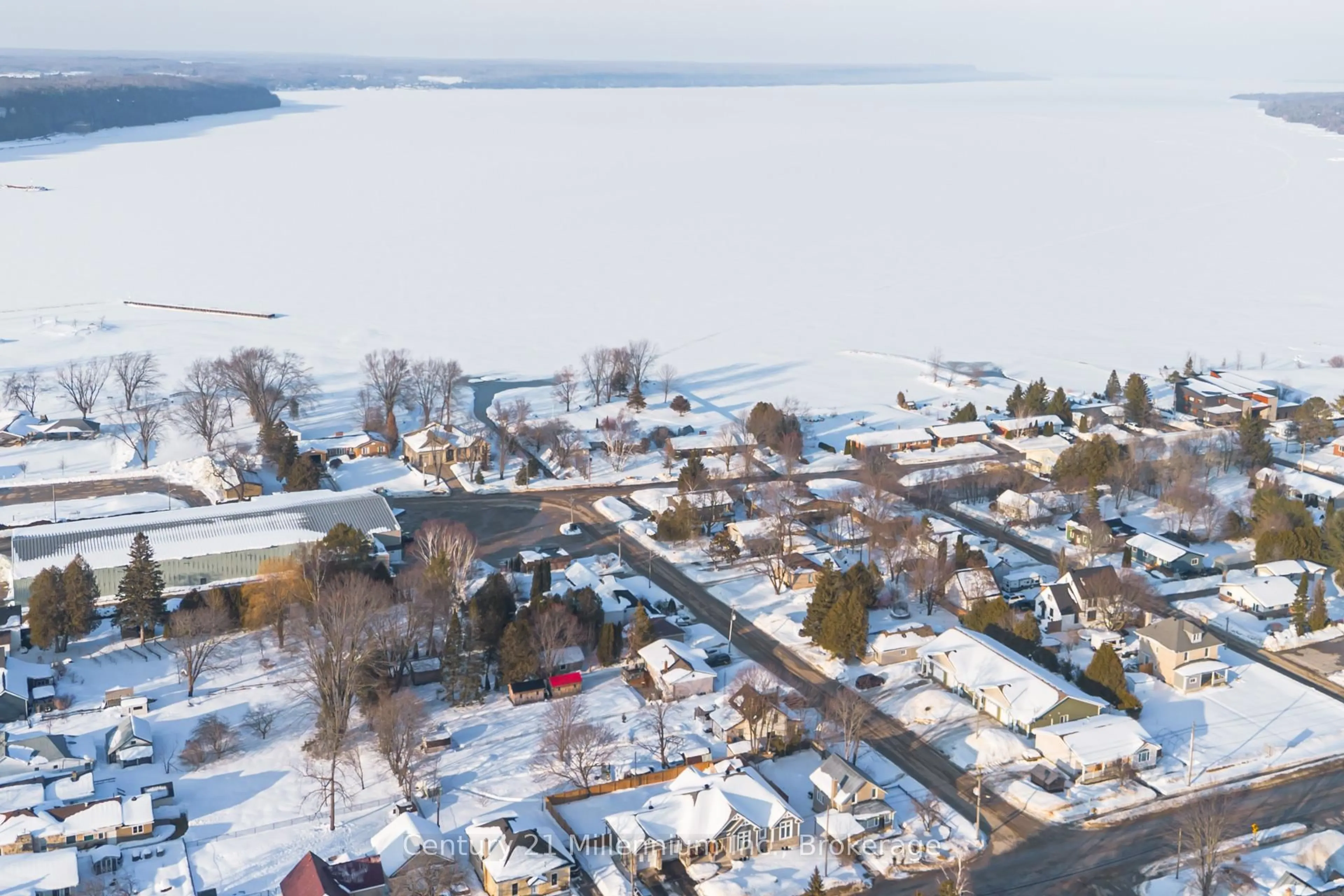 A pic from outside/outdoor area/front of a property/back of a property/a pic from drone, water/lake/river/ocean view for 537 George St, South Bruce Peninsula Ontario N0H 2T0