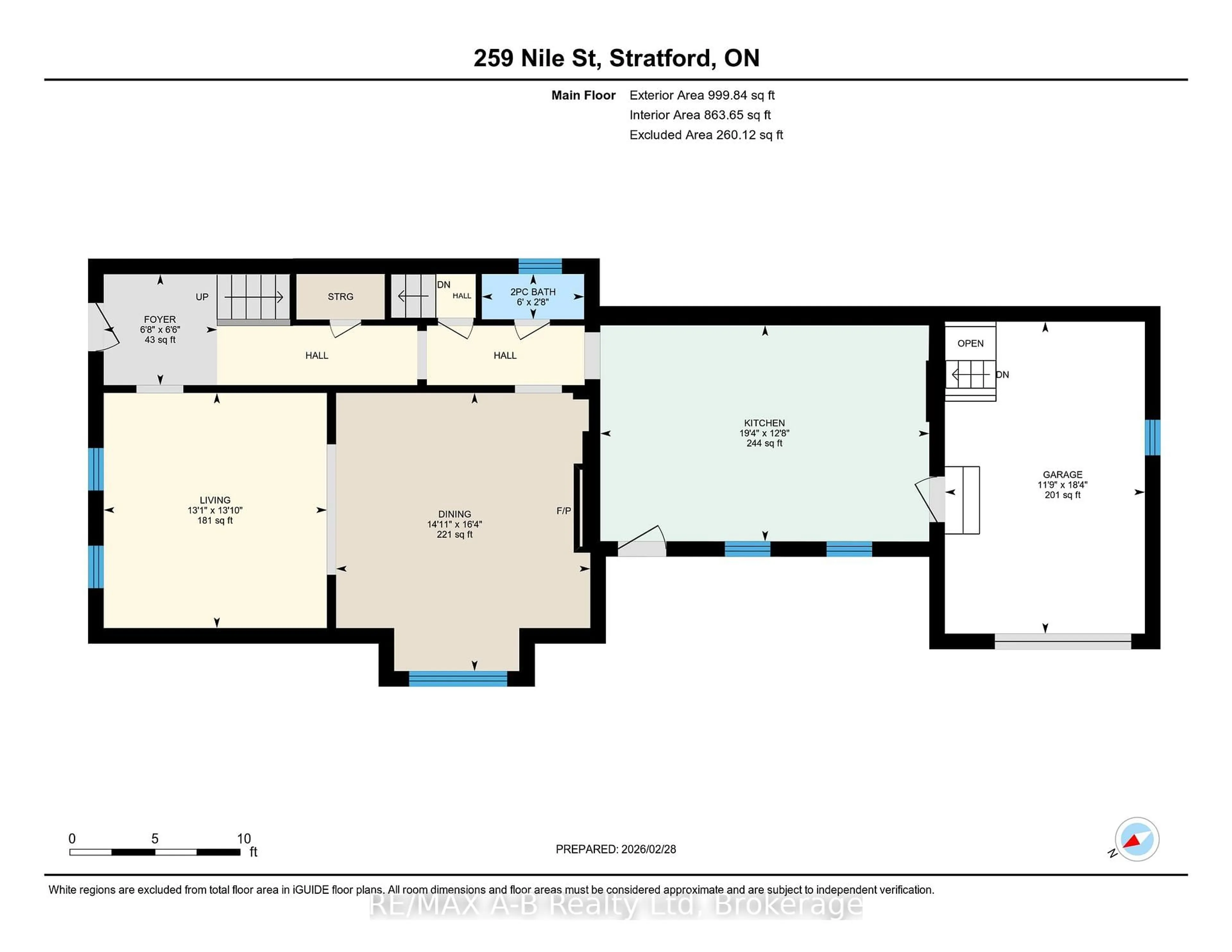 Floor plan for 259 Nile St, Stratford Ontario N5A 4G2